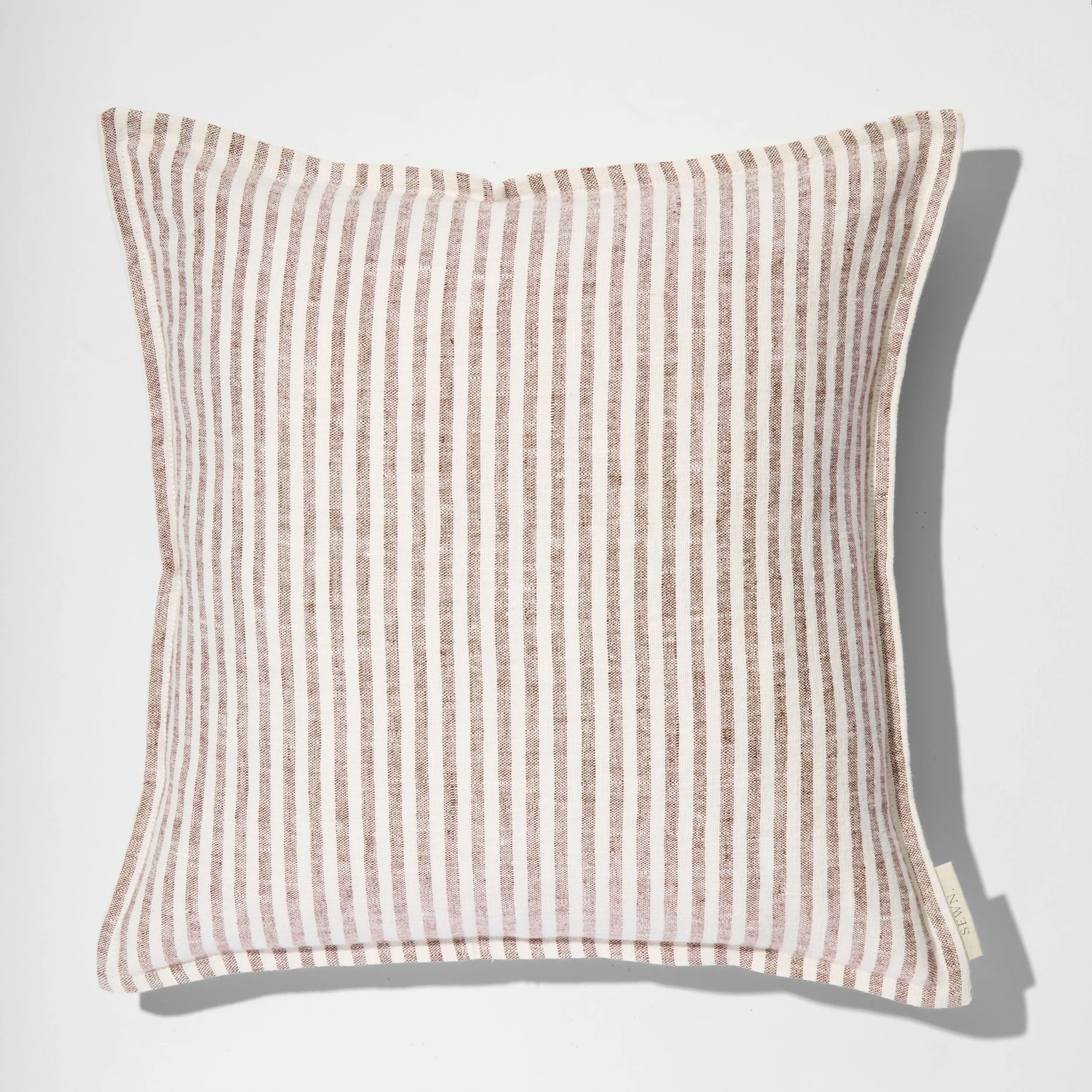 Bella - Brown Striped Linen Cushion