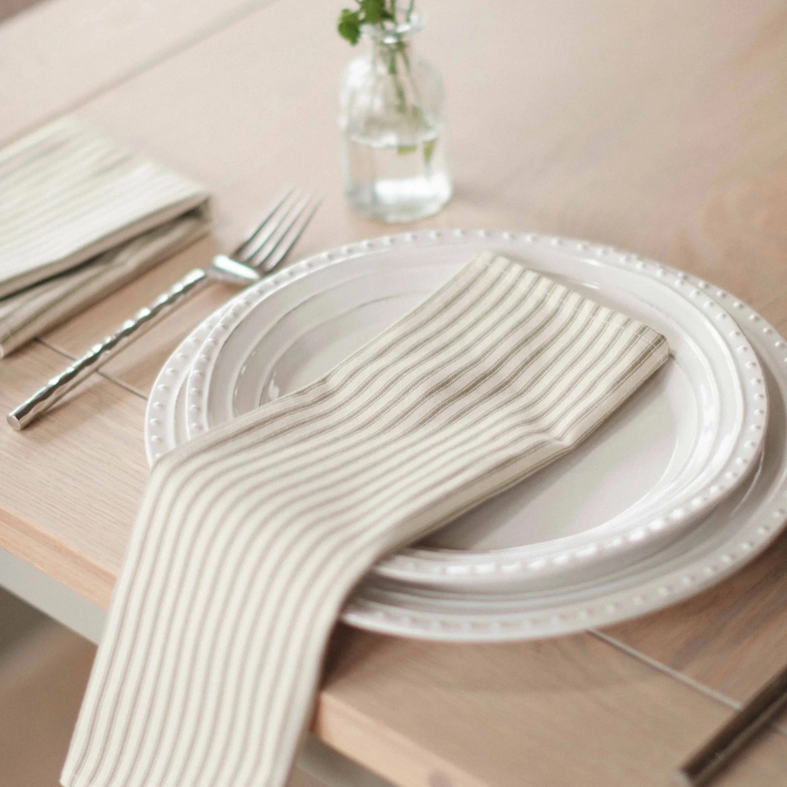 Fennel - Green Striped Napkins (Set of 2)