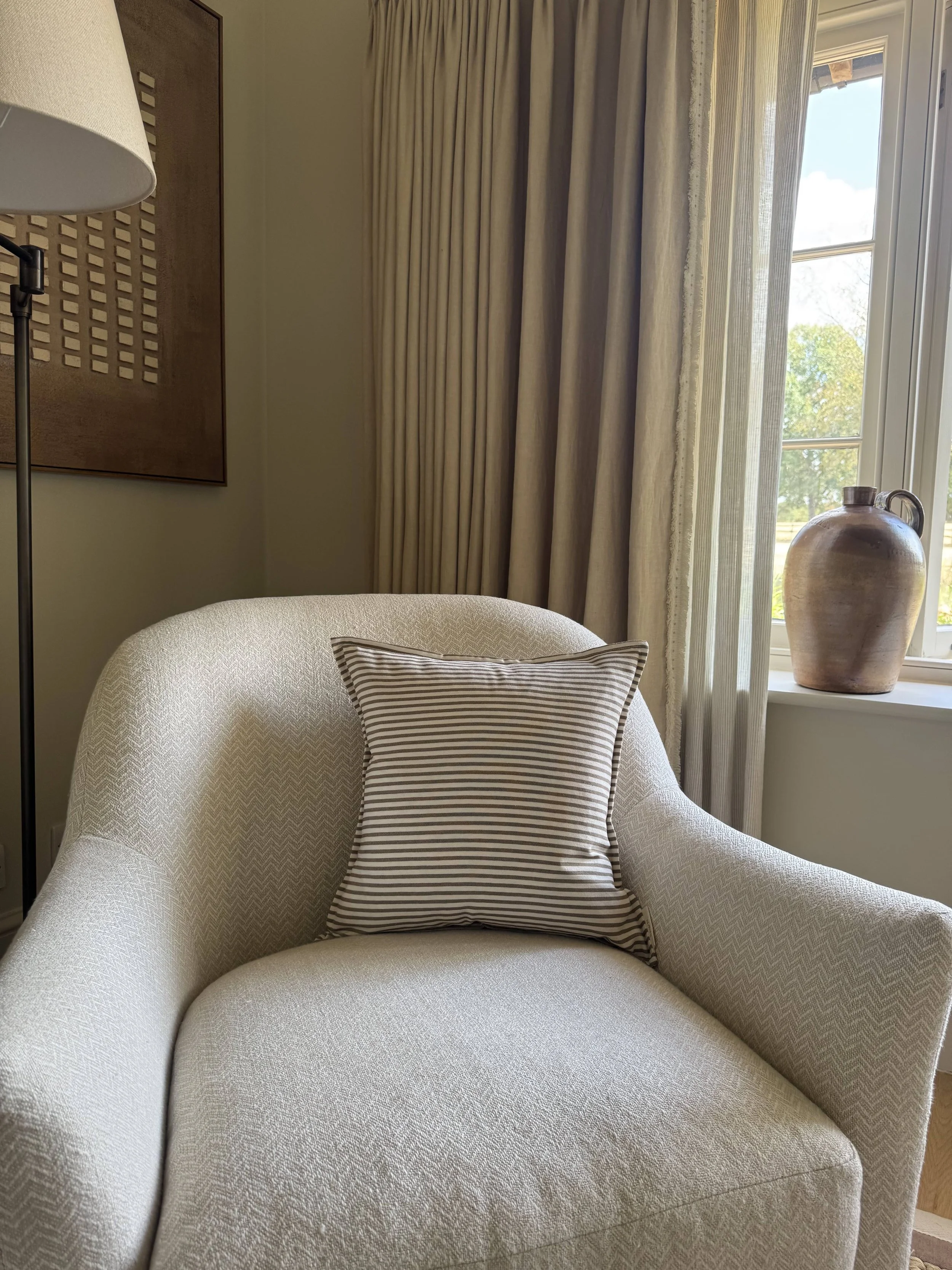 Mollie - Brown Striped Cushion