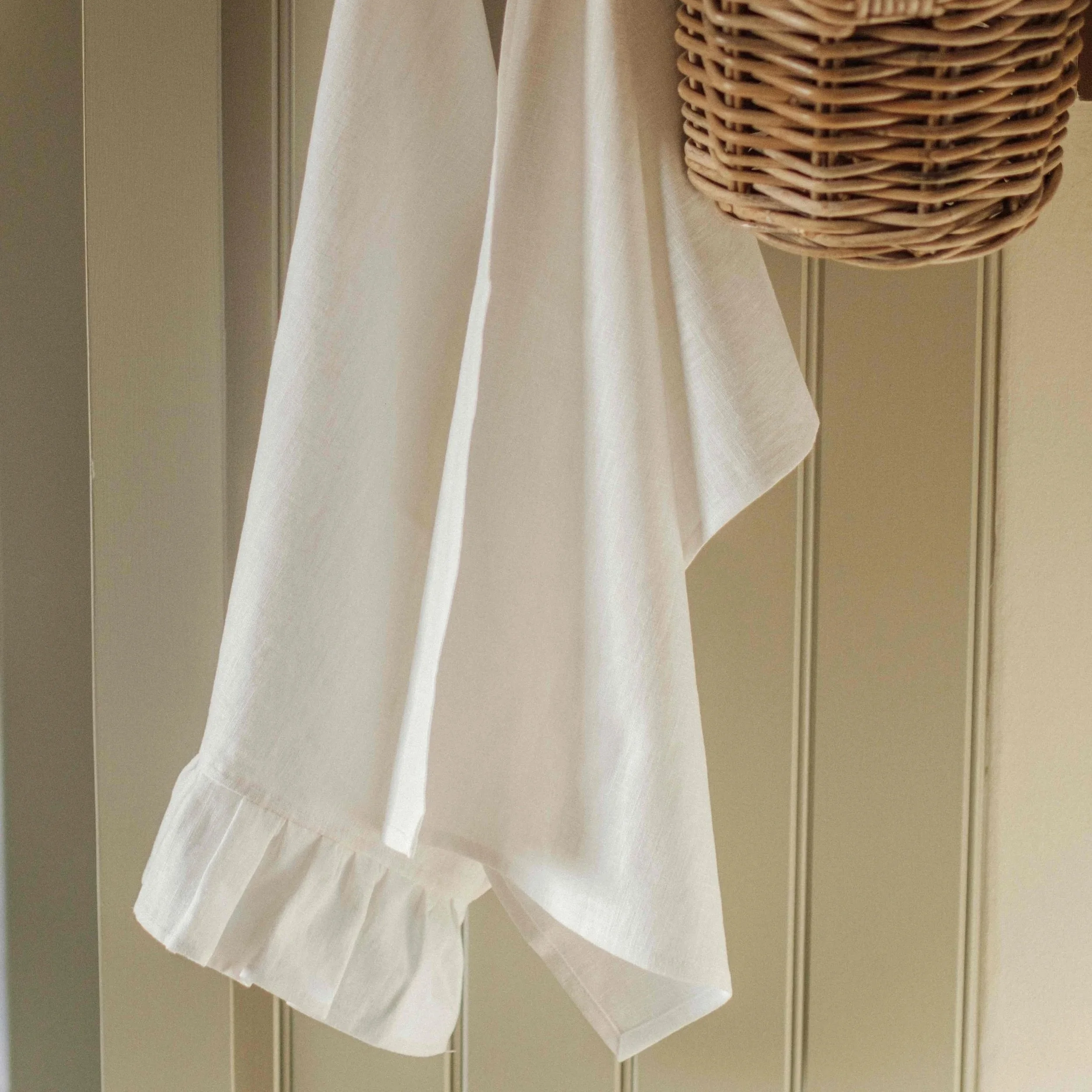 Grace - White Linen Tea Towel