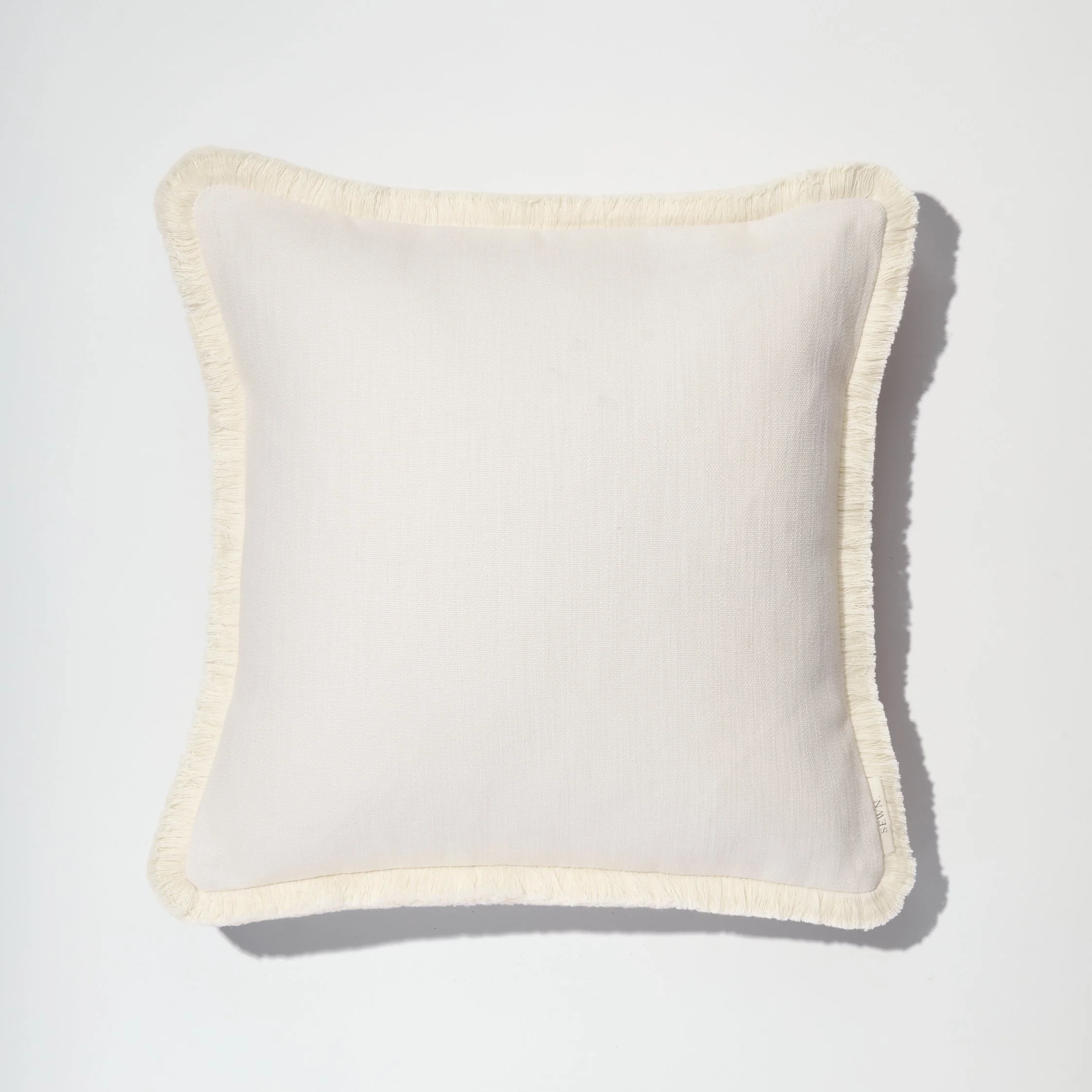 Arabella - Textured Cotton Cushion with Natural Fringing