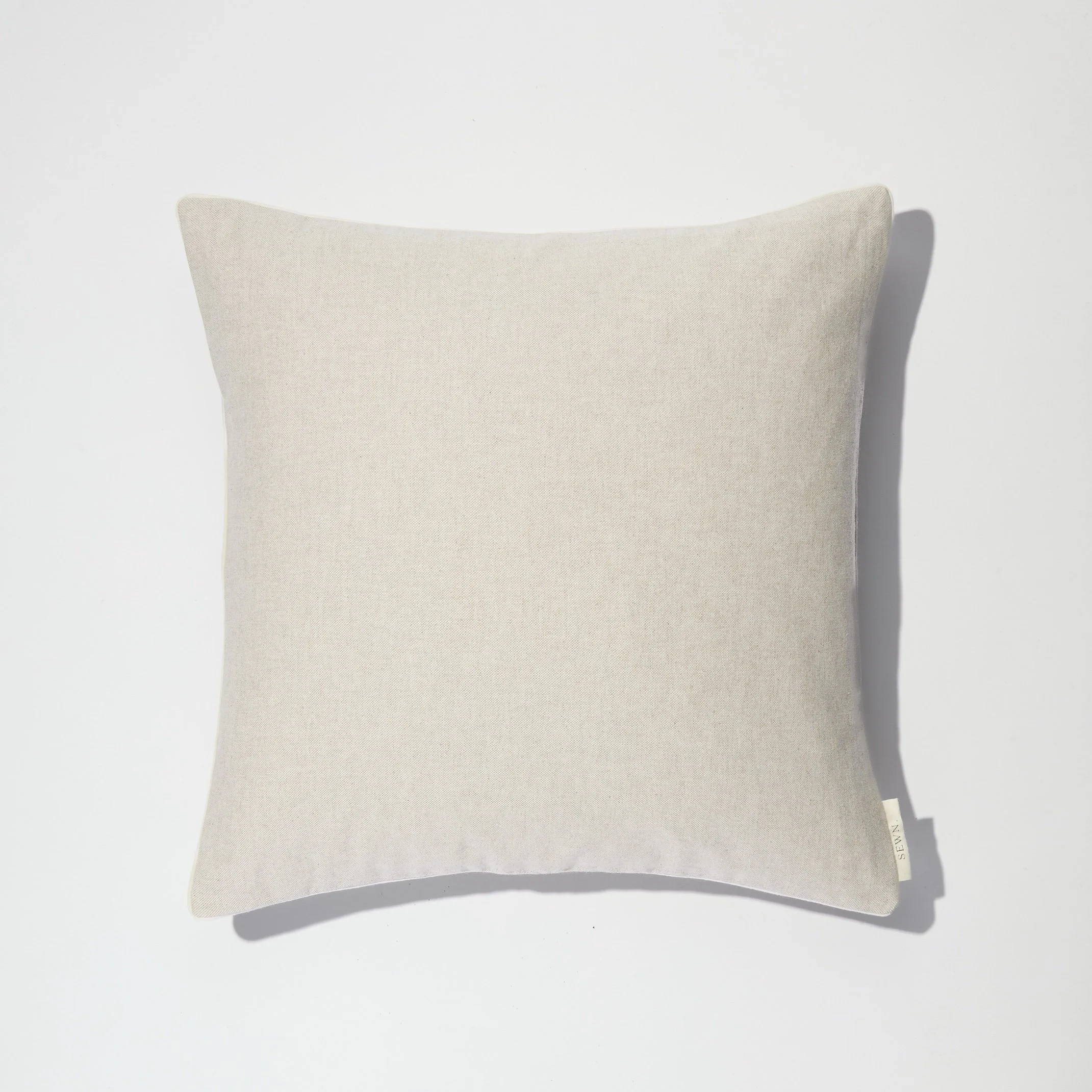 Bea - Natural Cotton Cushion with Oatmeal Piping