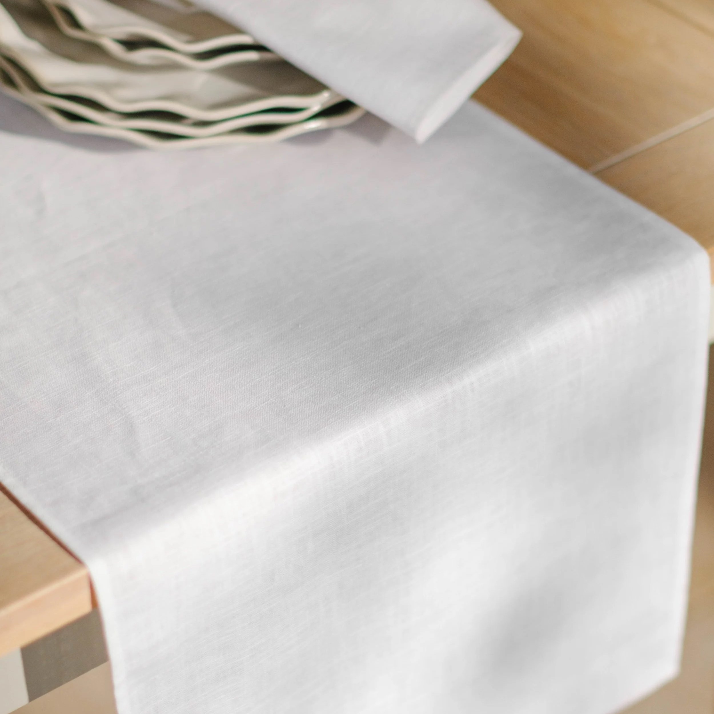 White Linen Table Runner