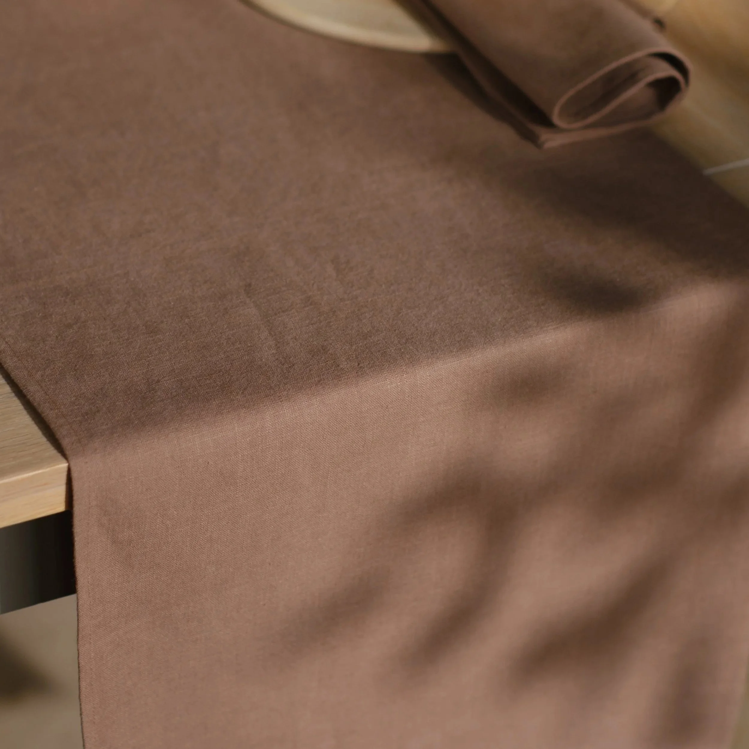 Coco - Brown Linen Table Runner