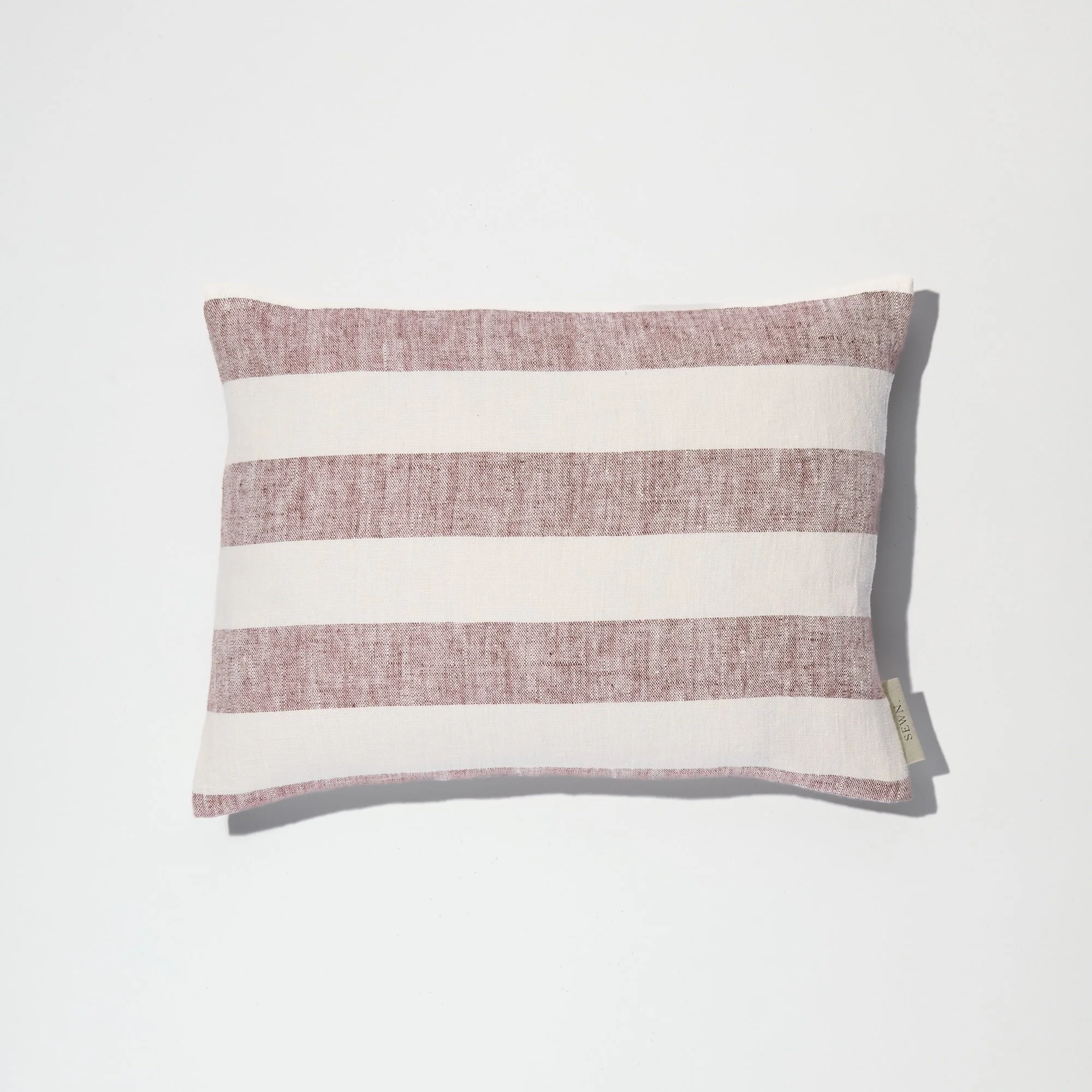 Lina - Brown Striped Rectangular Linen Cushion