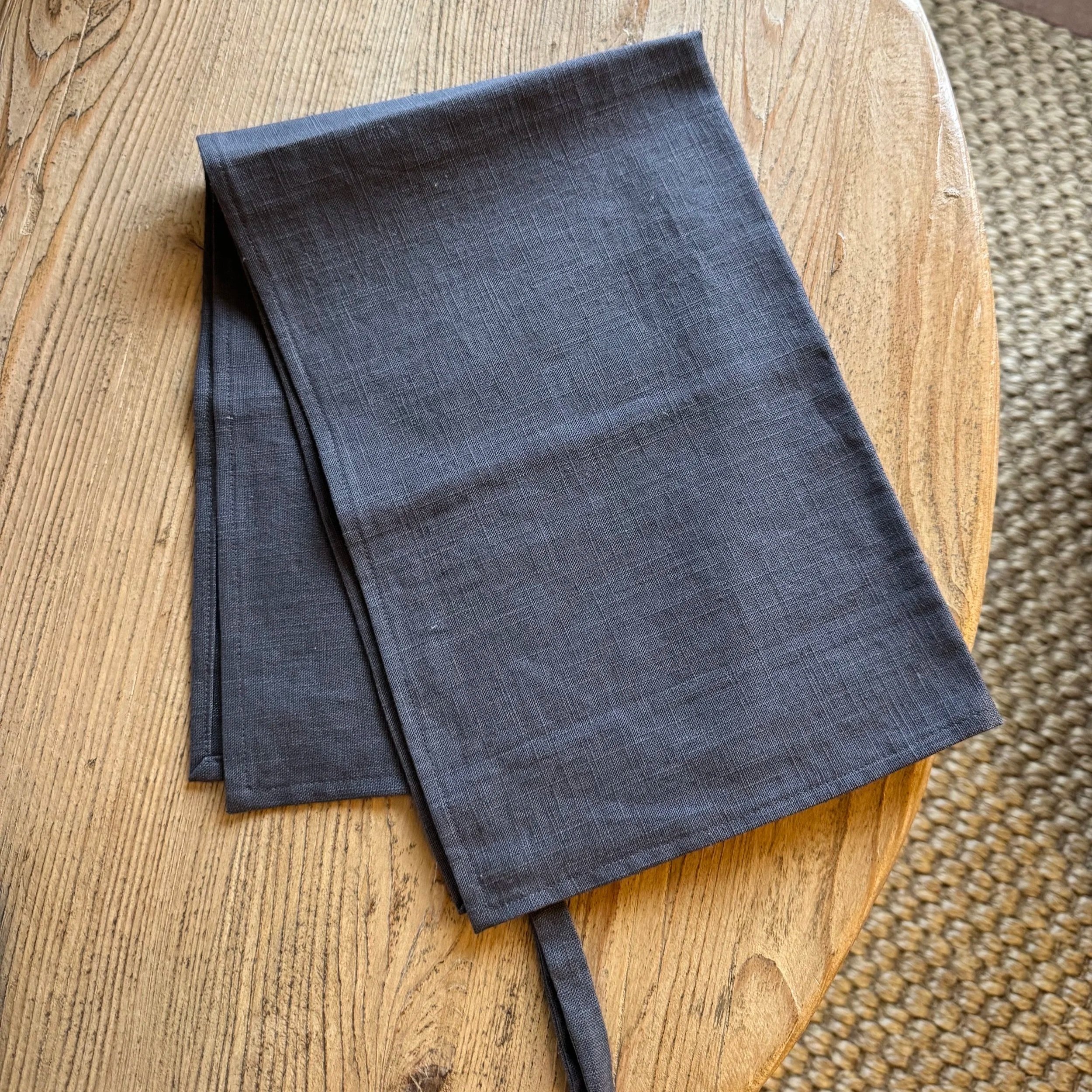 Emma - Charcoal Linen Tea Towel
