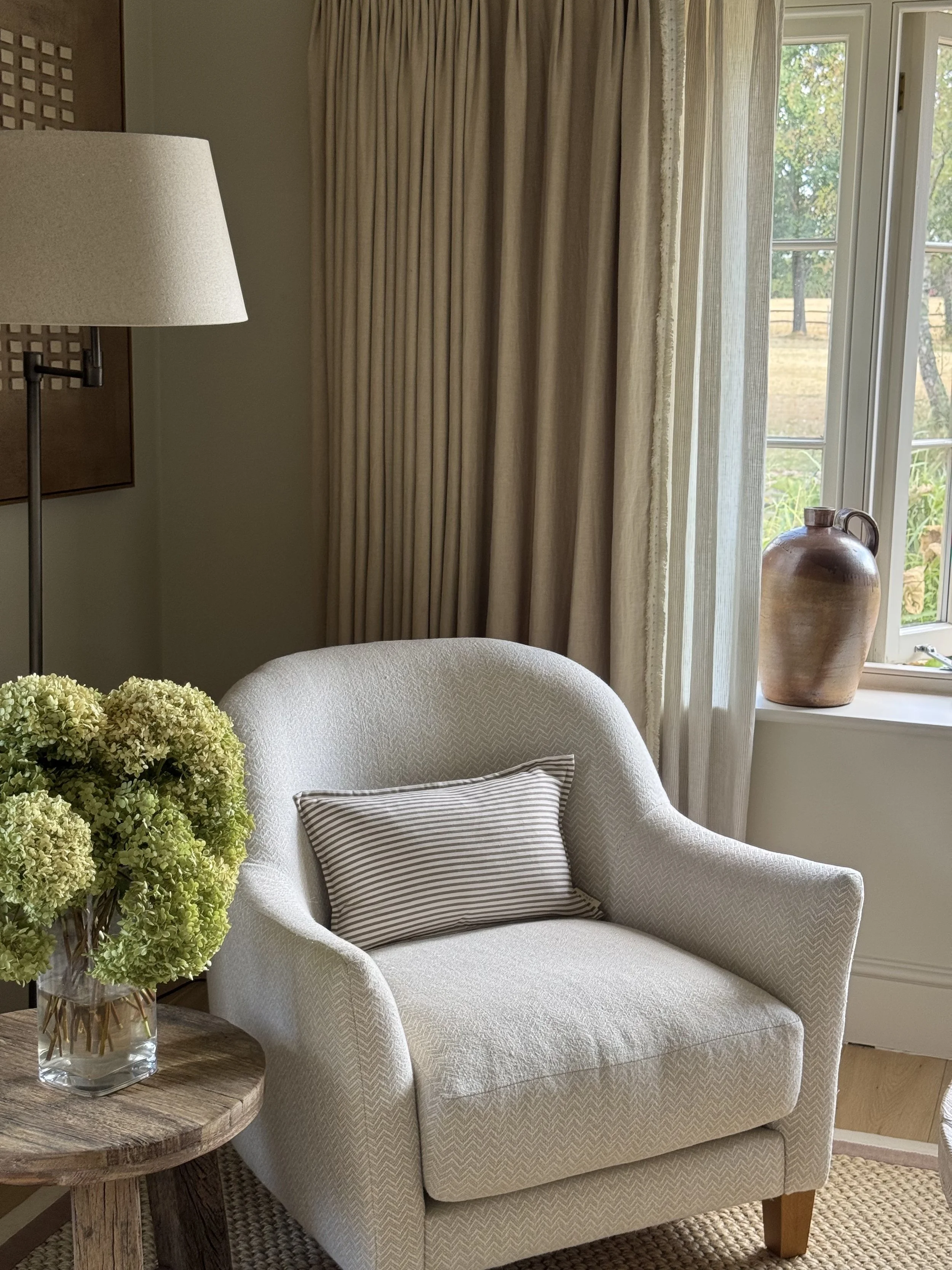 Sophie - Brown Striped Rectangular Cushion