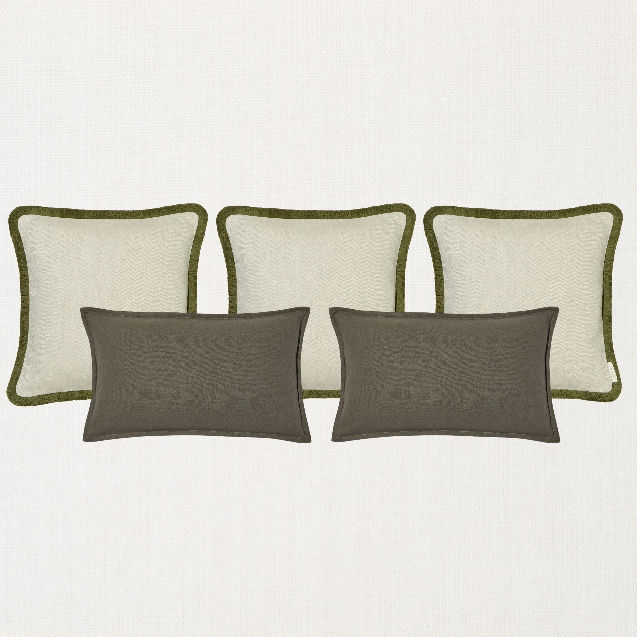 Muted Olive Bed Cushion Combination