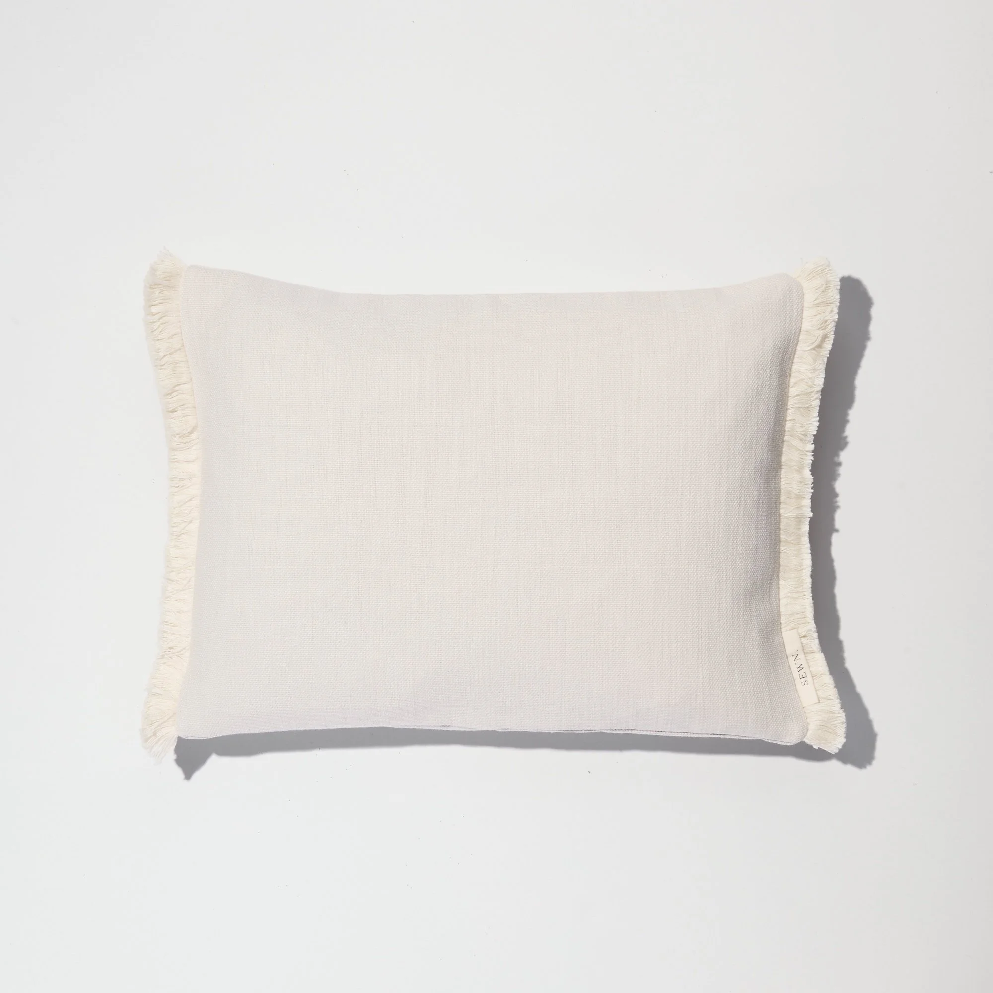 Ottilie - Textured Linen Rectangular Cushion with Natural Fringing