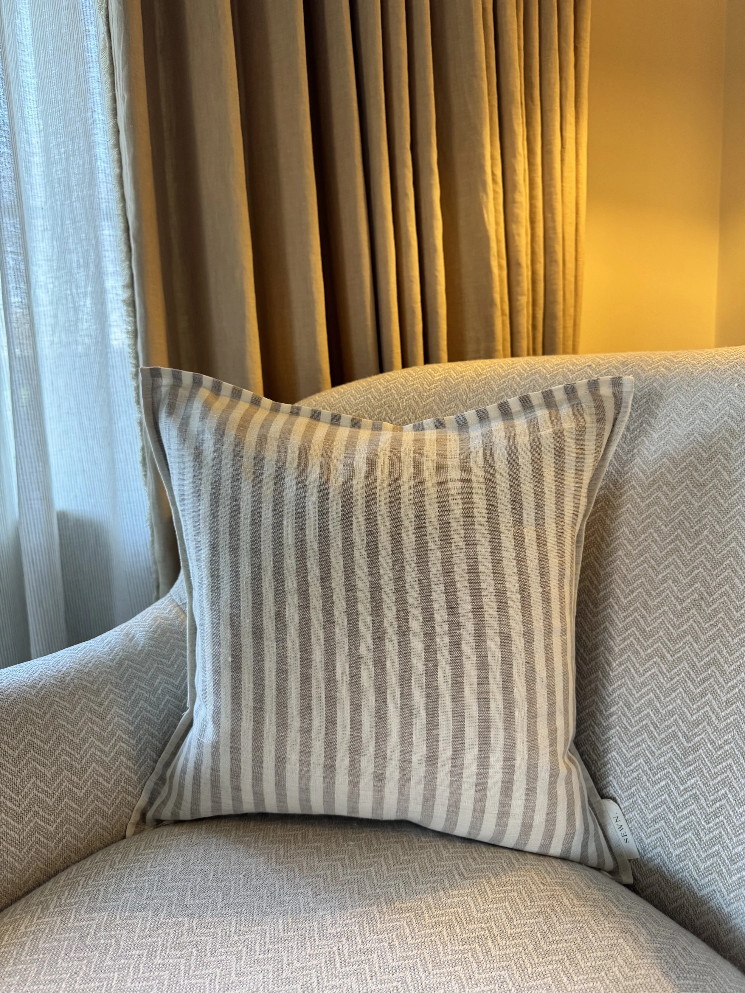 Natural Striped Cushion Cover