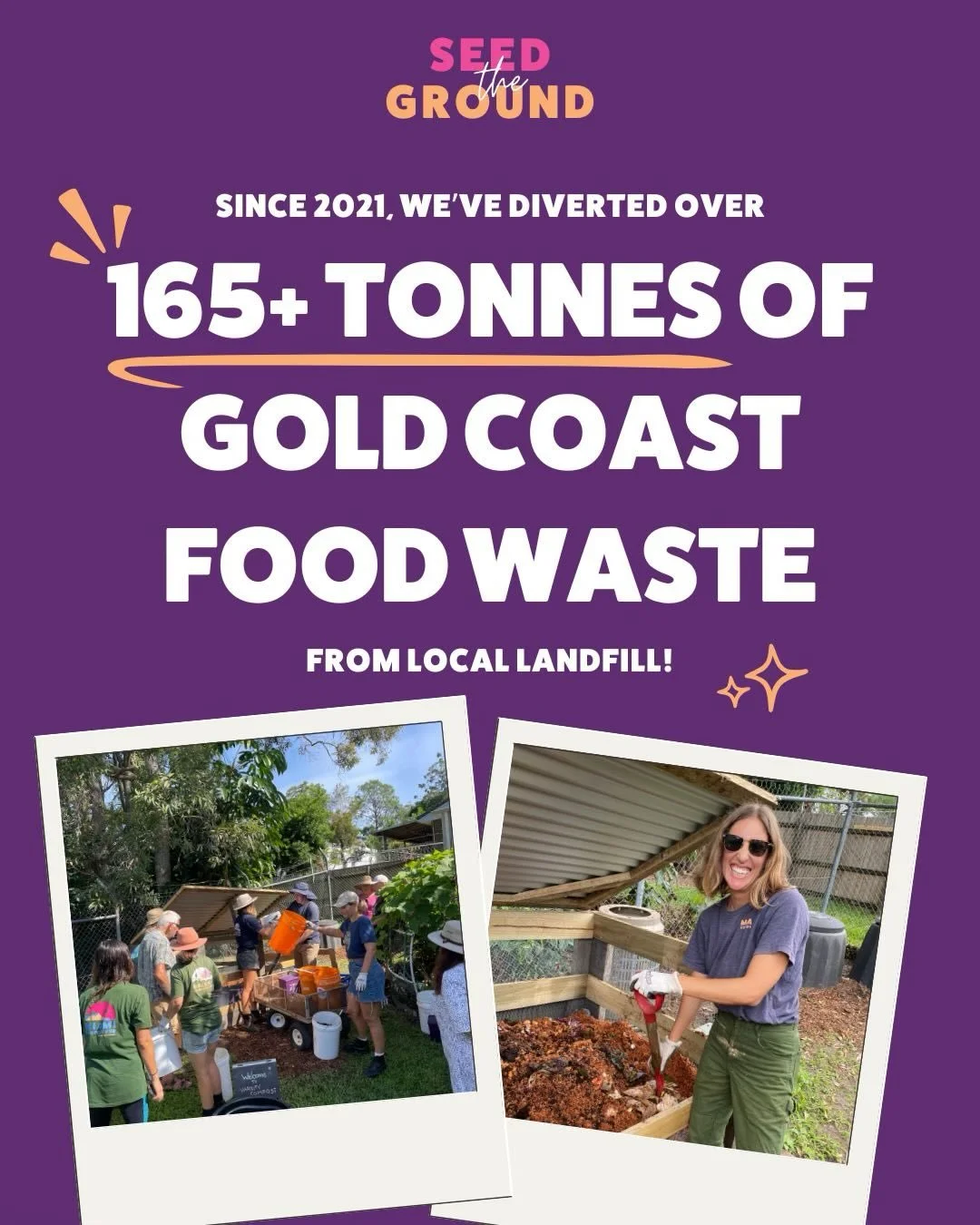 We've composted over 165 TONNES!

Since 2021, together with our amazing team, we've composted and diverted oved 165,000kgs of organics, keeping it out of Gold Coast landfill. Thats a lot of nutriet rich compost that has been returned to local soils. 