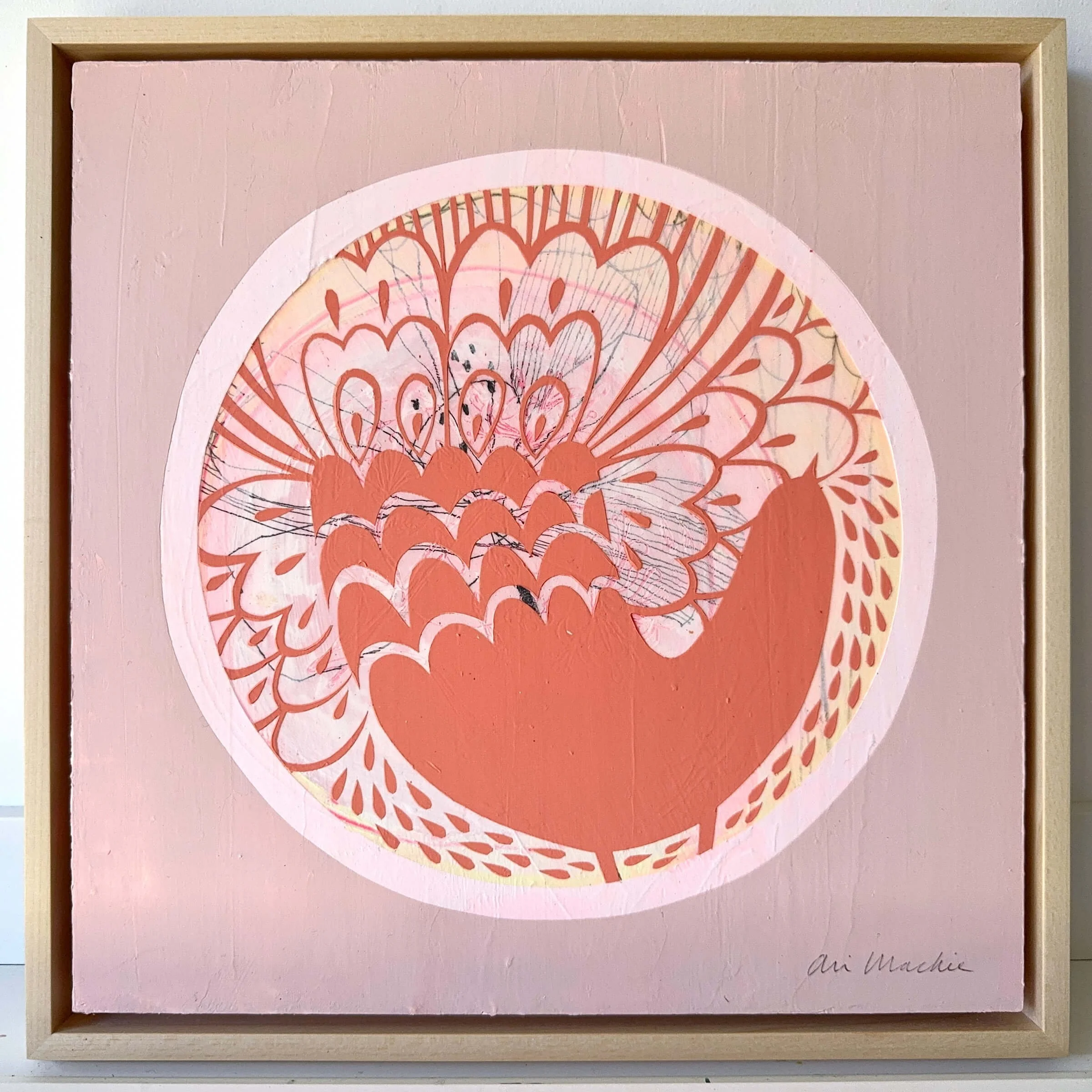 Finders Crown Contemporary Folk Art Bird Painting by Ali Mackie