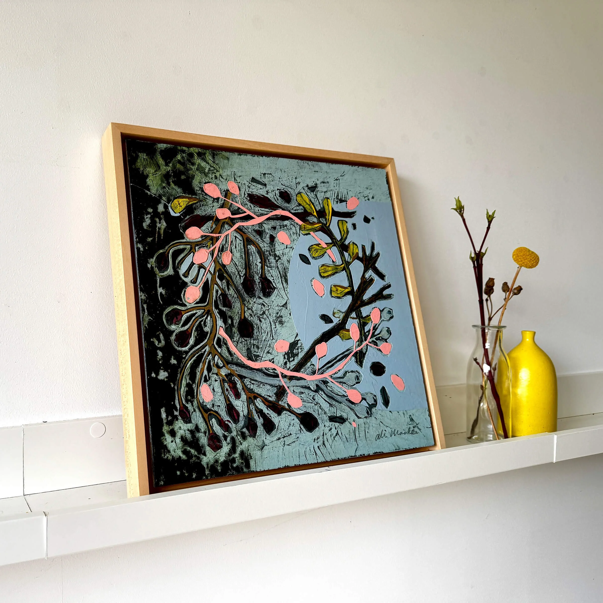 Winslow painting by Ali Mackie at Emerald Gallery made of place exhibition