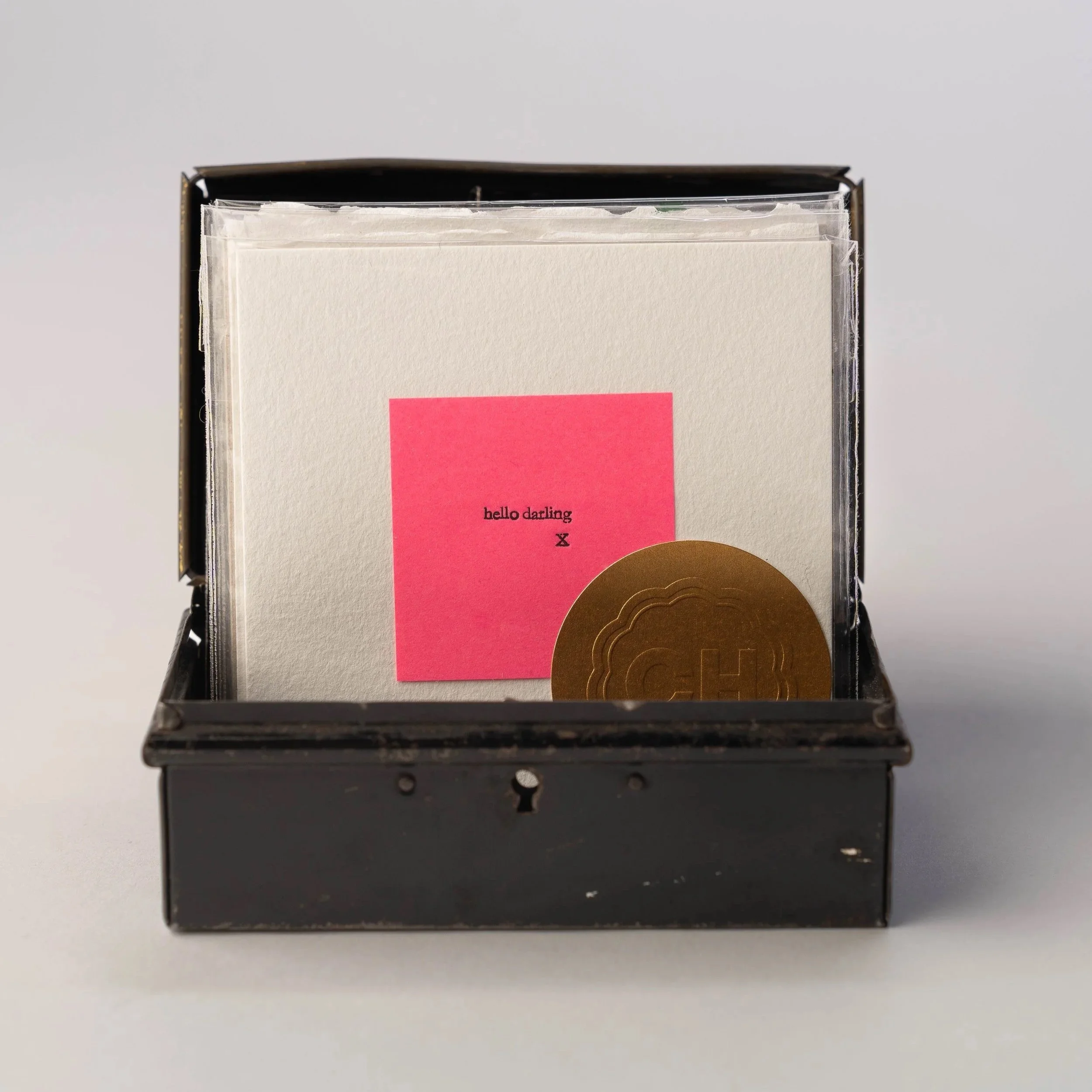 Letter pressed mini love notes by Catherine Hammerton