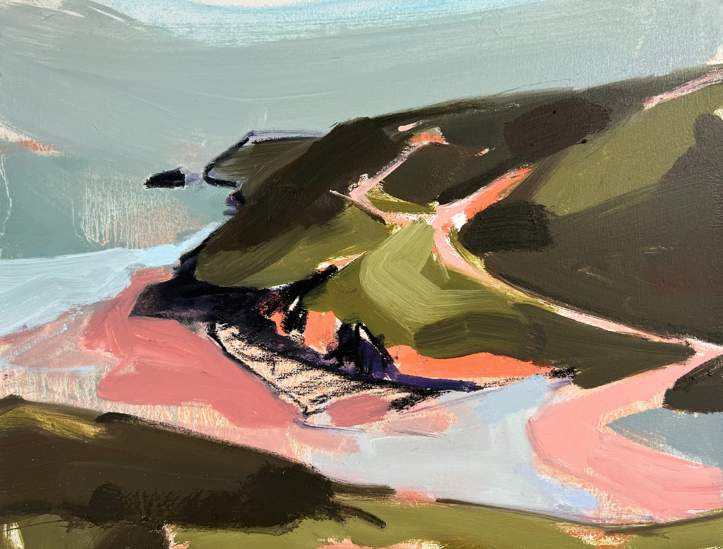 Chapel - Mixed Media Landscape Painting for Sale by Josie Clouting