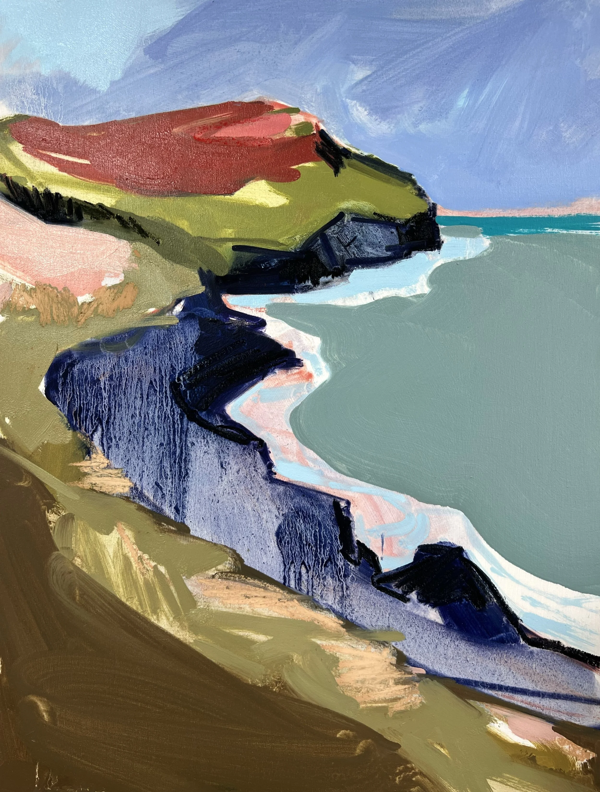 Lookout - Mixed Media Landscape Painting for Sale by Josie Clouting