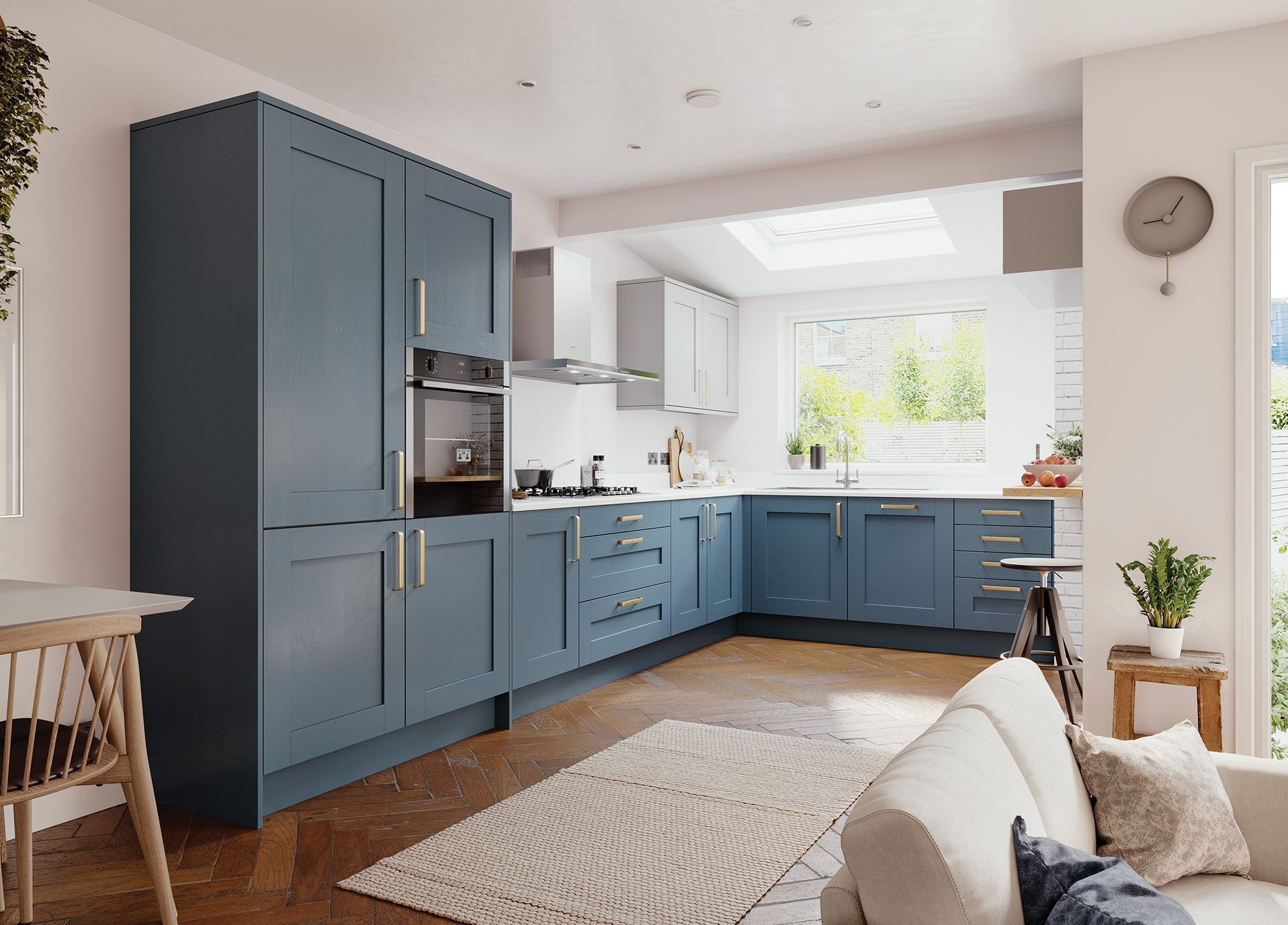 coastal blue shaker kitchen