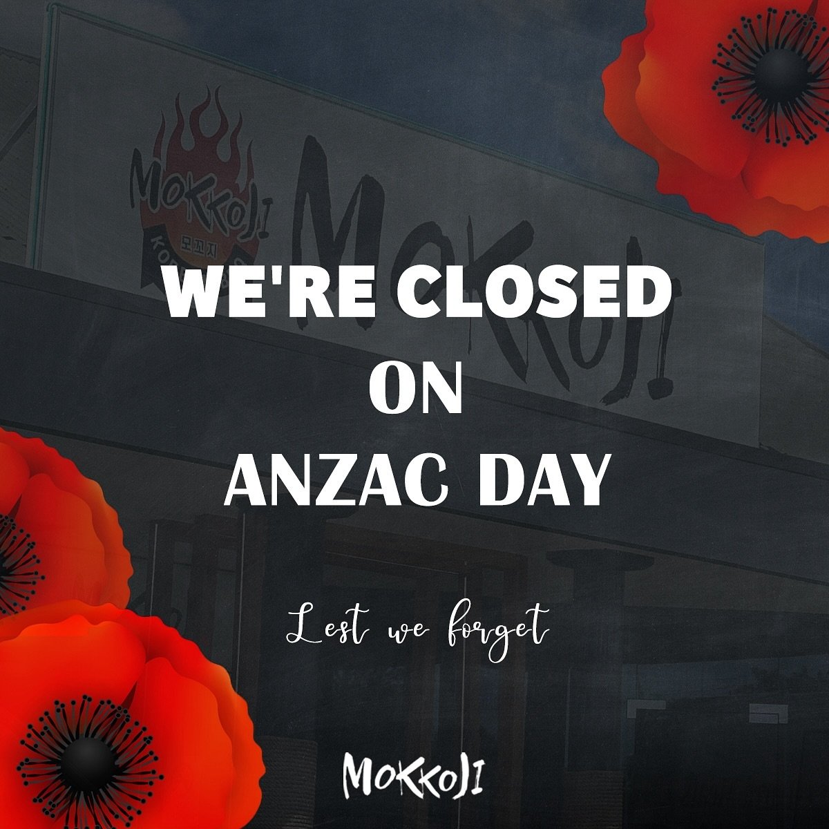 On ANZAC Day, April 25th,

our store will be closed to honor and remember the sacrifices made by our service men and women. We will reopen the following day with regular business hours. Thank you for your understanding.