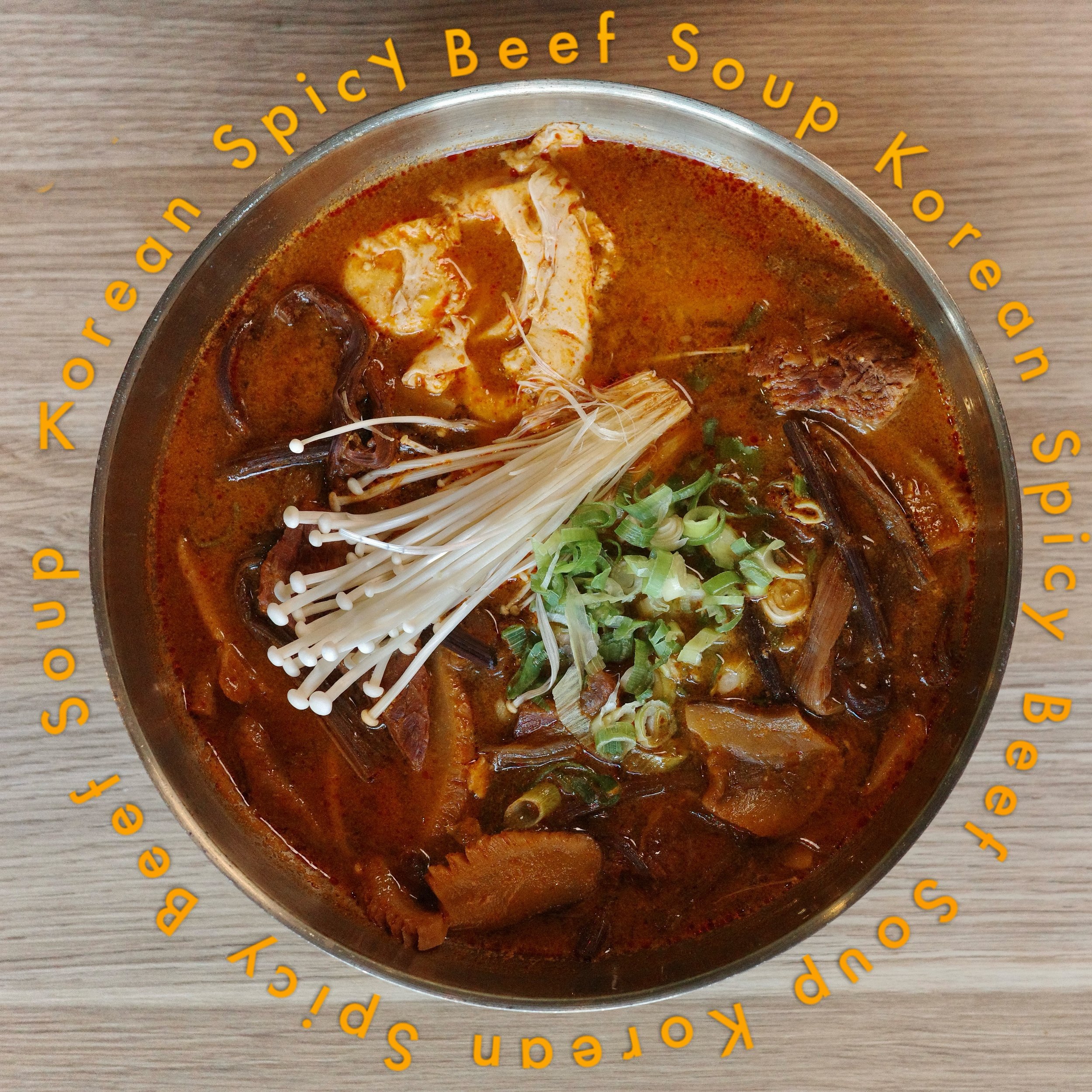 Feeling a bit chilly today? Warm up with our delicious Korean spicy beef soup! It&rsquo;s the perfect comfort food for a rainy day. 🌧️💪🍲

⏰ Mon-Fri 4:30pm-12:00am (last order 10:30pm)
 Sat-Sun 11:30am-12:00am 
(break 2:30-4:30, last order 10:30pm)