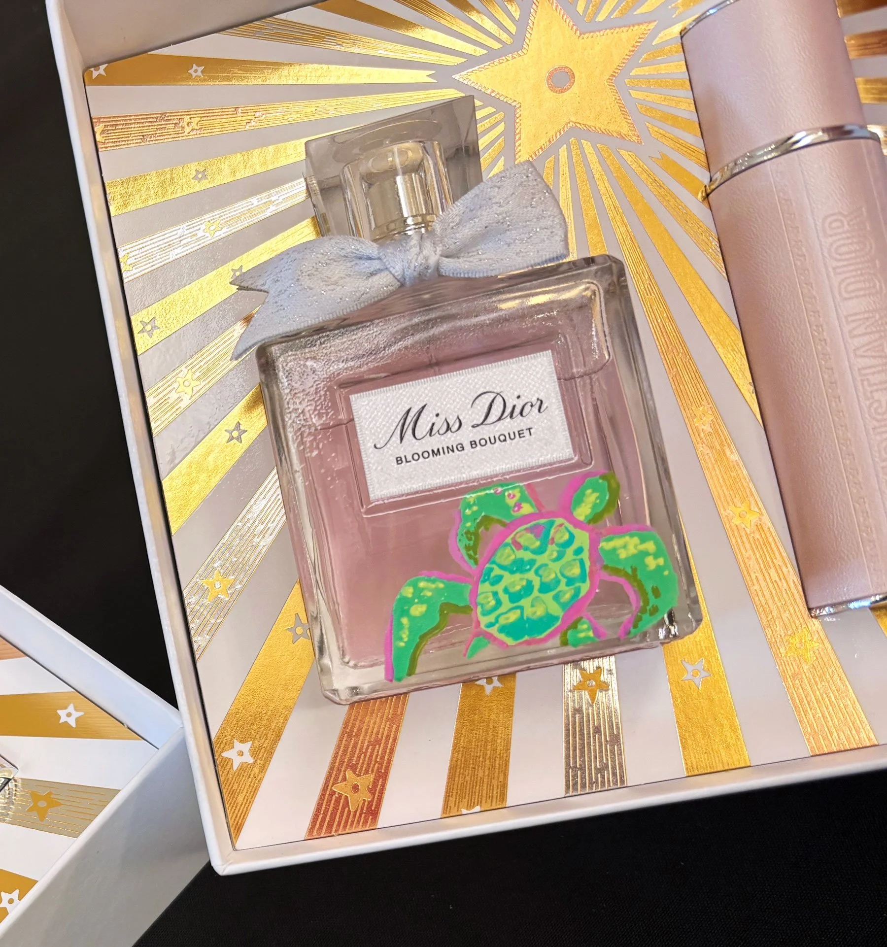 In store Nordstrom brand activation fragrance bottle painting for Dior