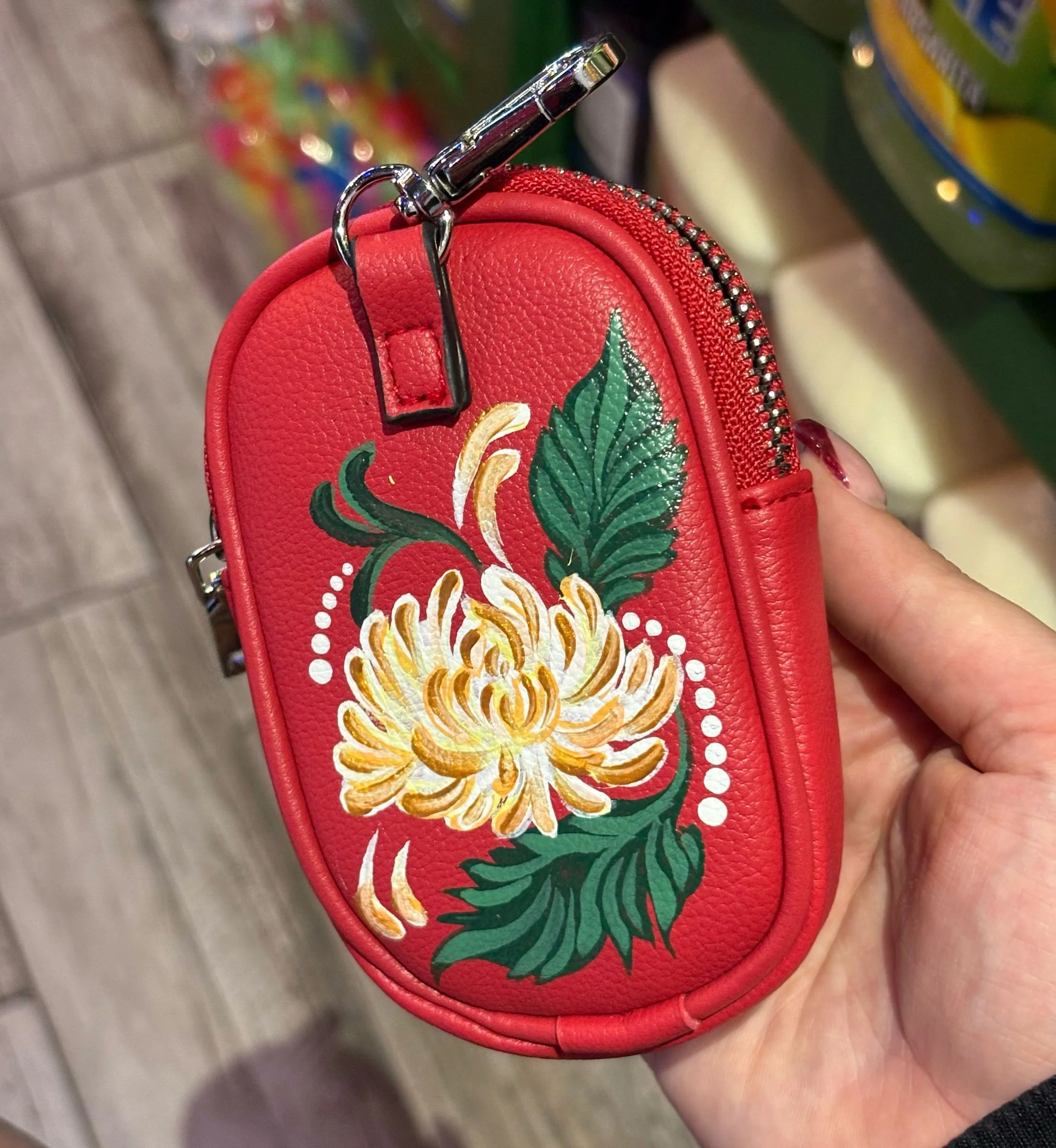 Leather bag painting for brand activation in-store events nationwide