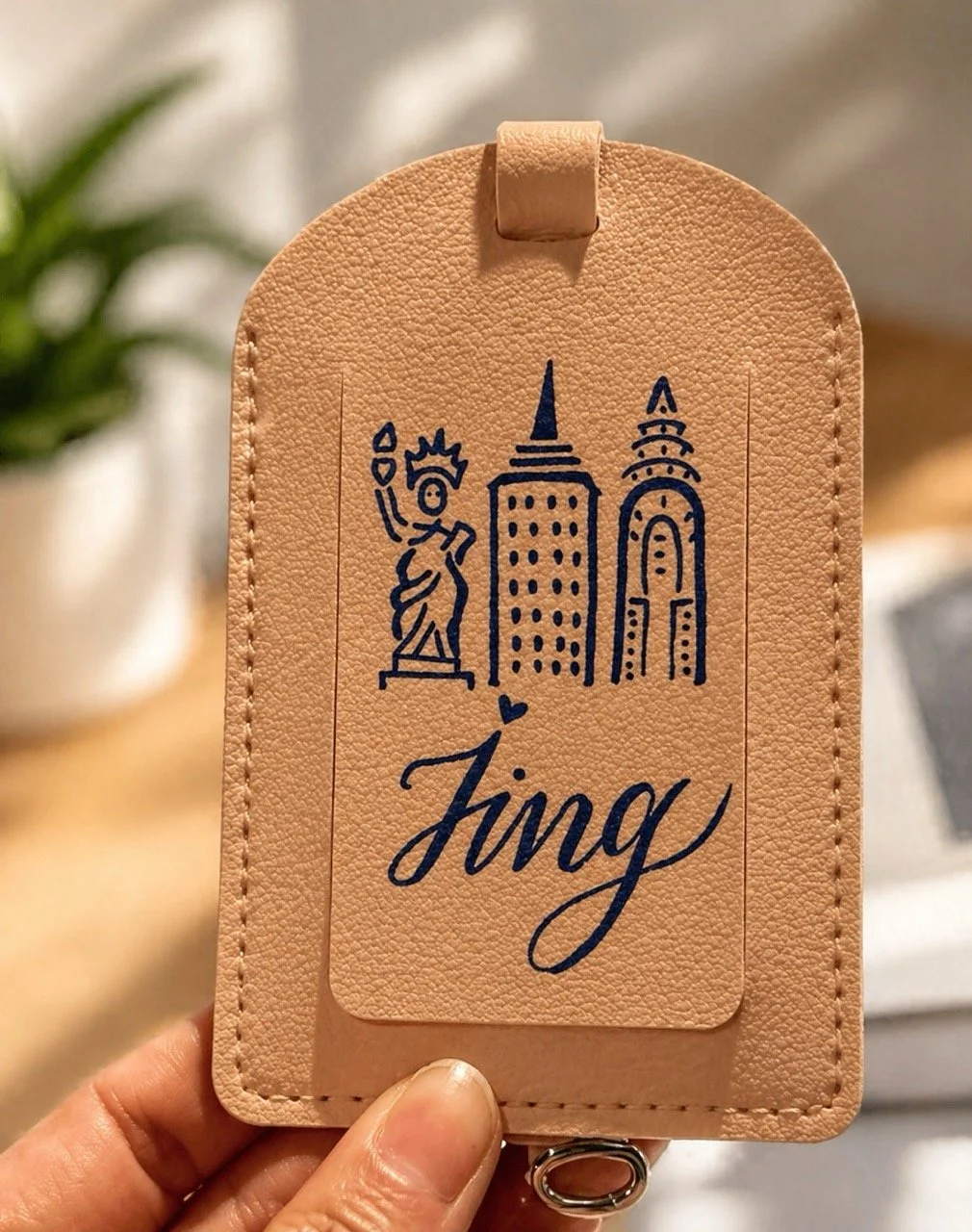 Painting leather luggage tag customization - Brand Activation for Citadel