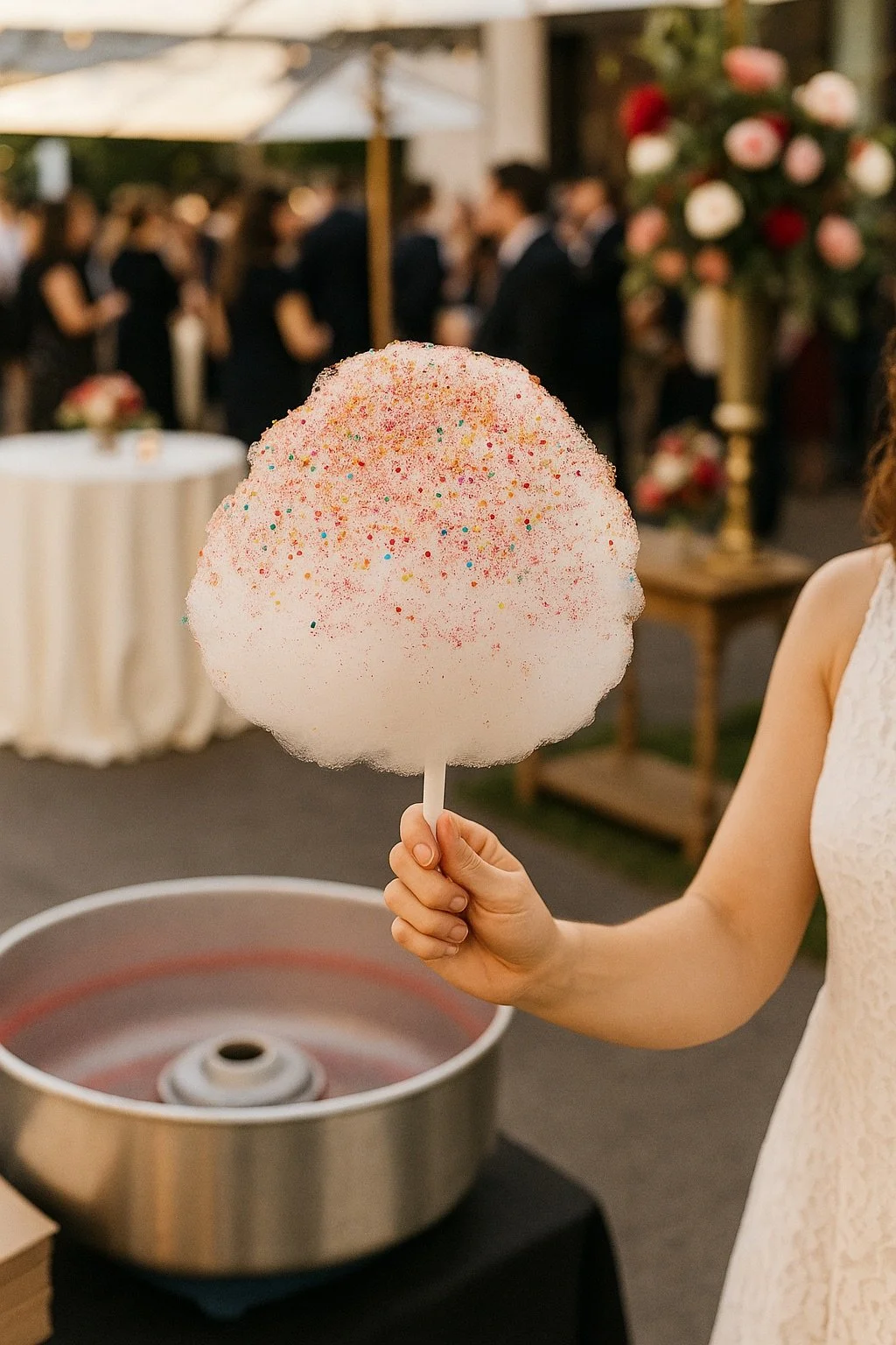 custom cotton candy branded cart for events