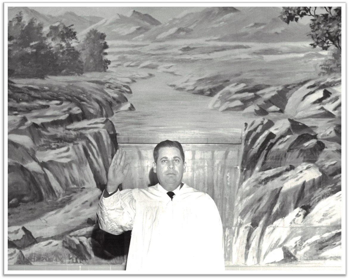 Pastor, Dr. David A. Cavin in the baptistry of Castleberry Baptist Church in Fort Worth