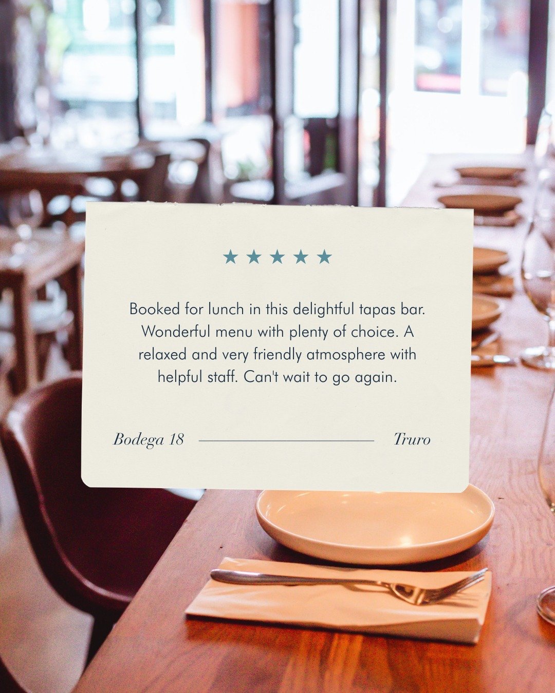 Reviews like this? They make our day. 💛

Been to Bodega 18 recently? Share what you loved most.

#SpanishFood #AuthenticSpanish #SpanishHeritage #Cornwall #CornwallFoodie #Falmouth #Truro #Penryn #Bodega18 #CornishTapas #SpanishFood #Falmouth #Truro