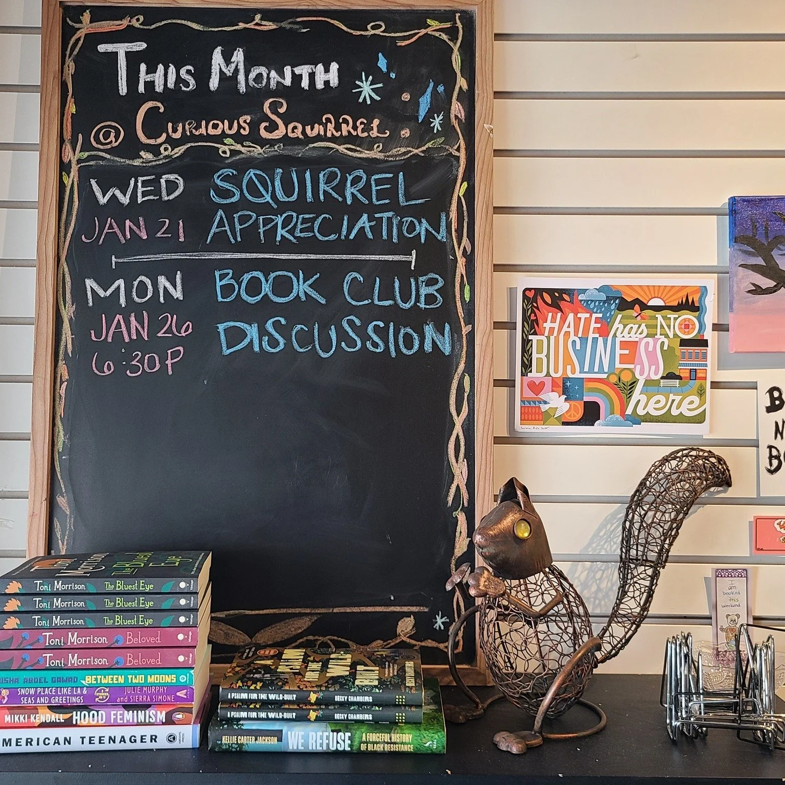 Happy Squirrel Appreciation Day!

We appreciate the squirrels that work hard around our store. See if you can spot any when you visit! 

#curioussquirrelbookshop  #squirrelappreciationday