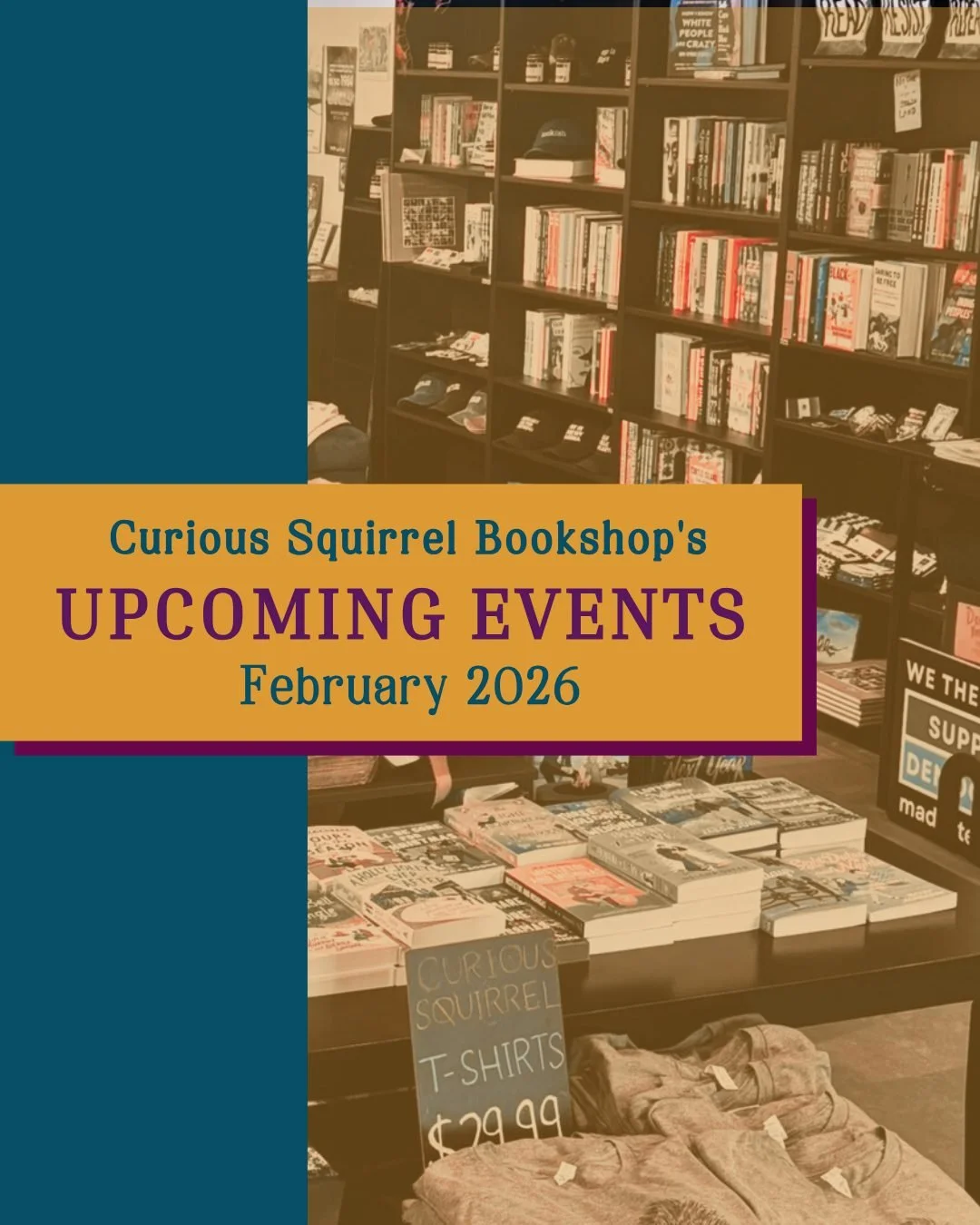 📚 February at Curious Squirrel Bookshop 💘🐿️
We&rsquo;ve got a cozy, community-filled month ahead. Here&rsquo;s what&rsquo;s happening:

💌 Valentine&rsquo;s Day Scavenger Hunt
 Saturday, Feb 14 |  6&ndash;8 PM
Bring your partner, best friend, or f