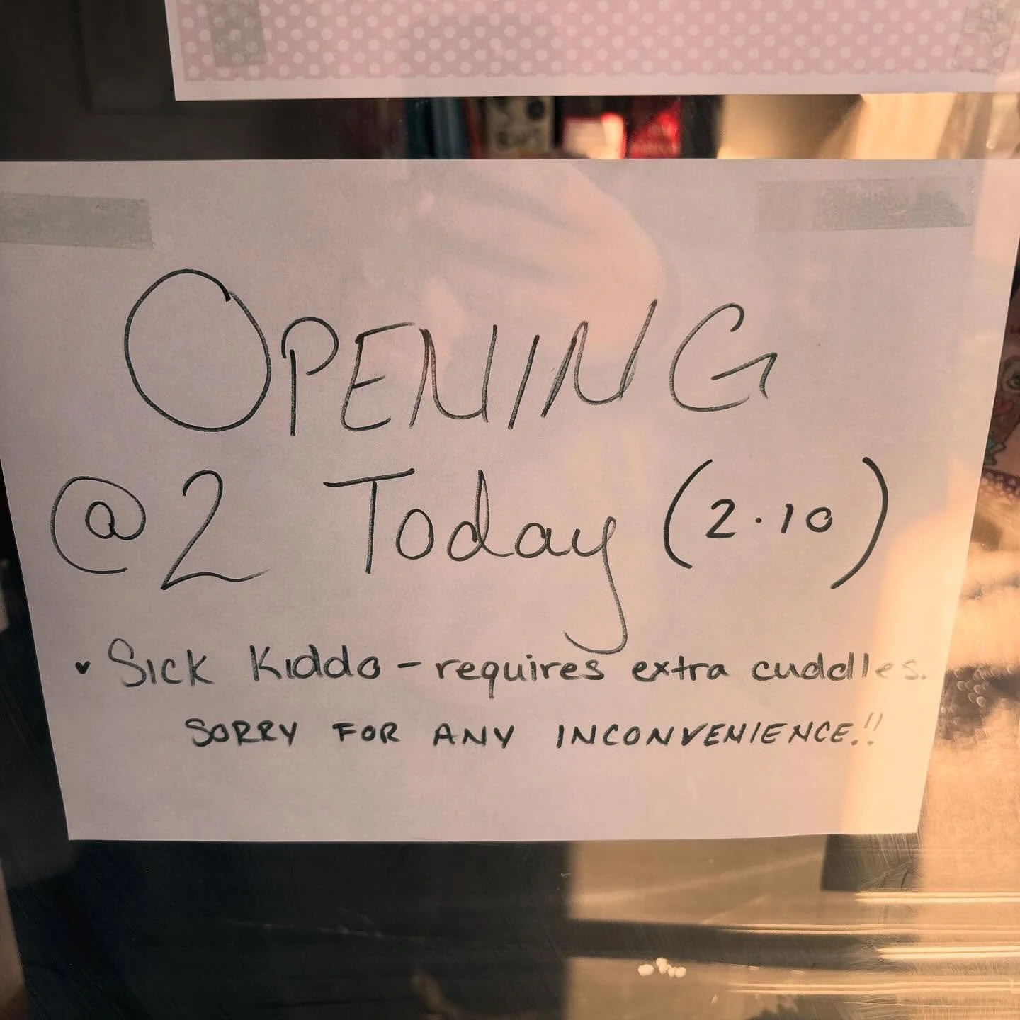 Opening late today at 2pm. 

Thanks for bearing with us lately 💛 The first couple months of the year always seem to turn our house into a rotating germ exchange, and that often impacts shop hours. We truly appreciate your patience and understanding.
