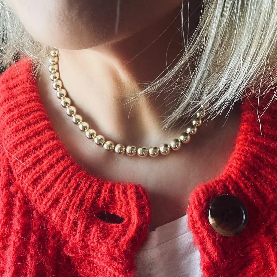 The necklace everyone&rsquo;s still talking about, the Gold Hematite. Grounding energy, golden shine, endless compliments. ❤️💛