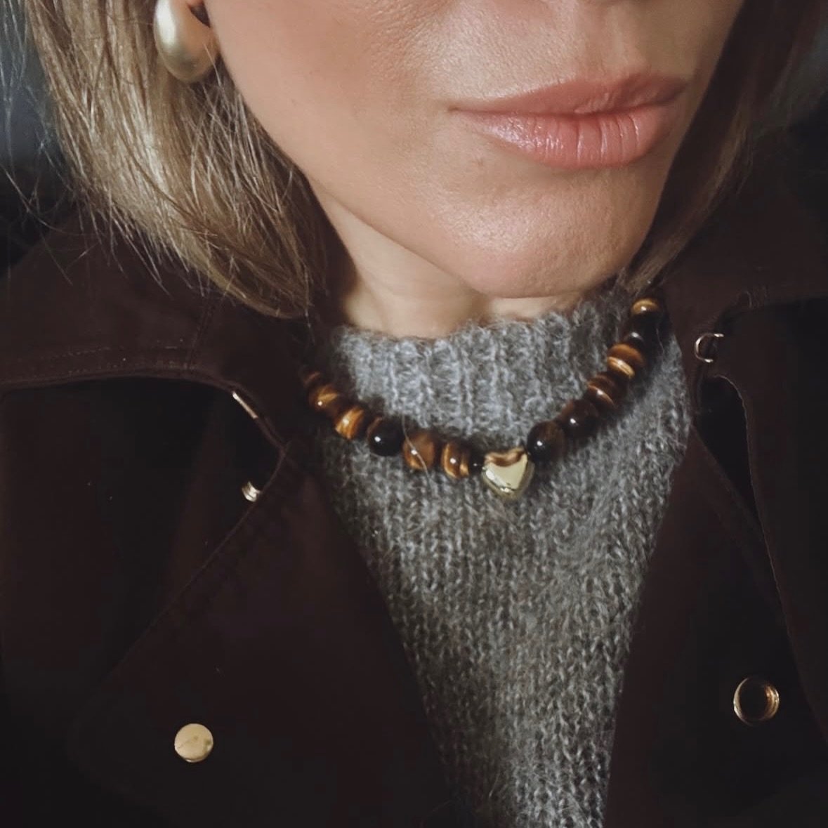 BACK IN STOCK 

The tigers eye necklace &amp; bracelet. 🤎