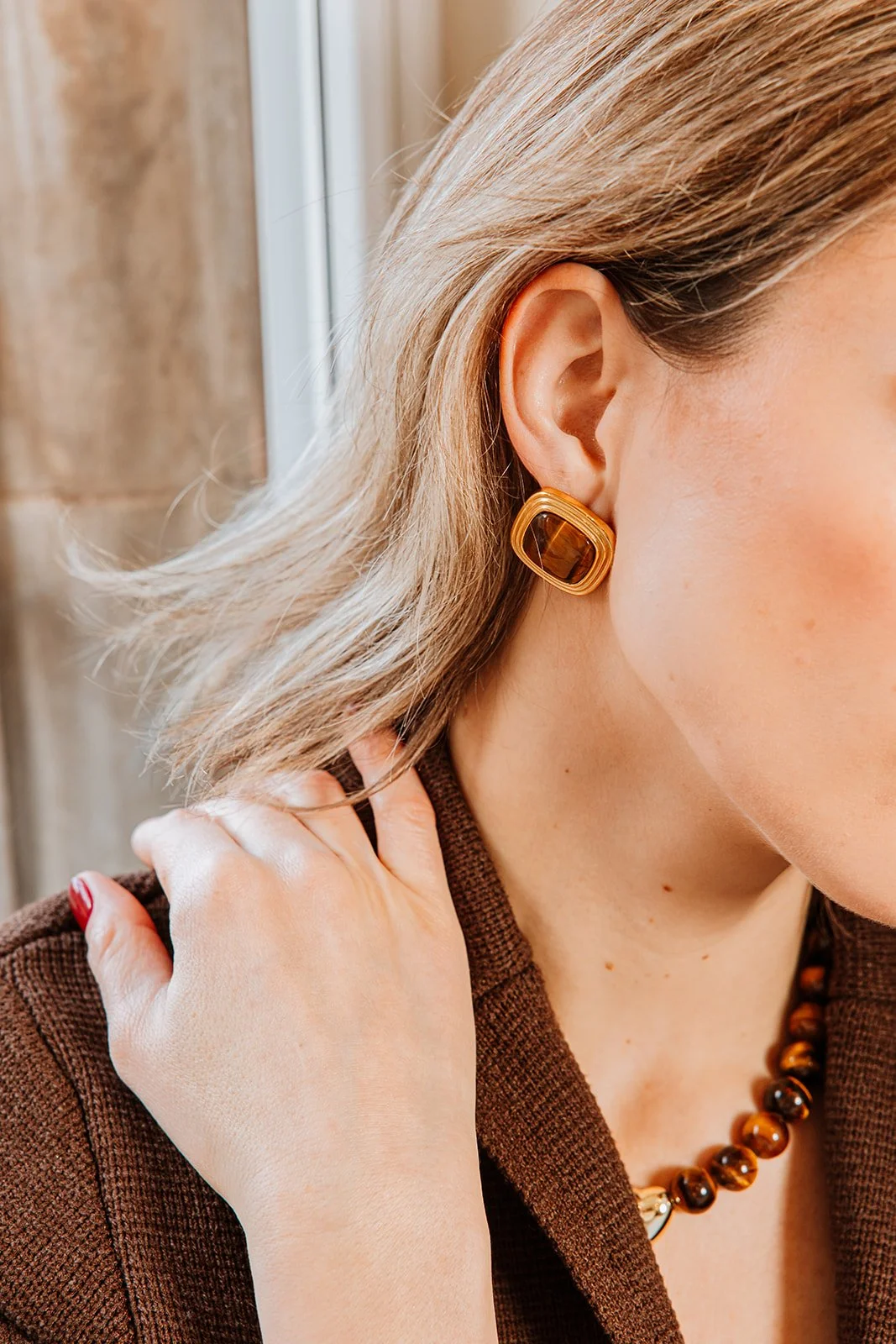 Zara Tigers Eye Earrings