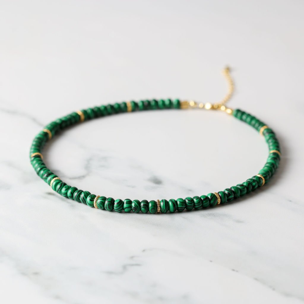 Malachite Necklace with Gold