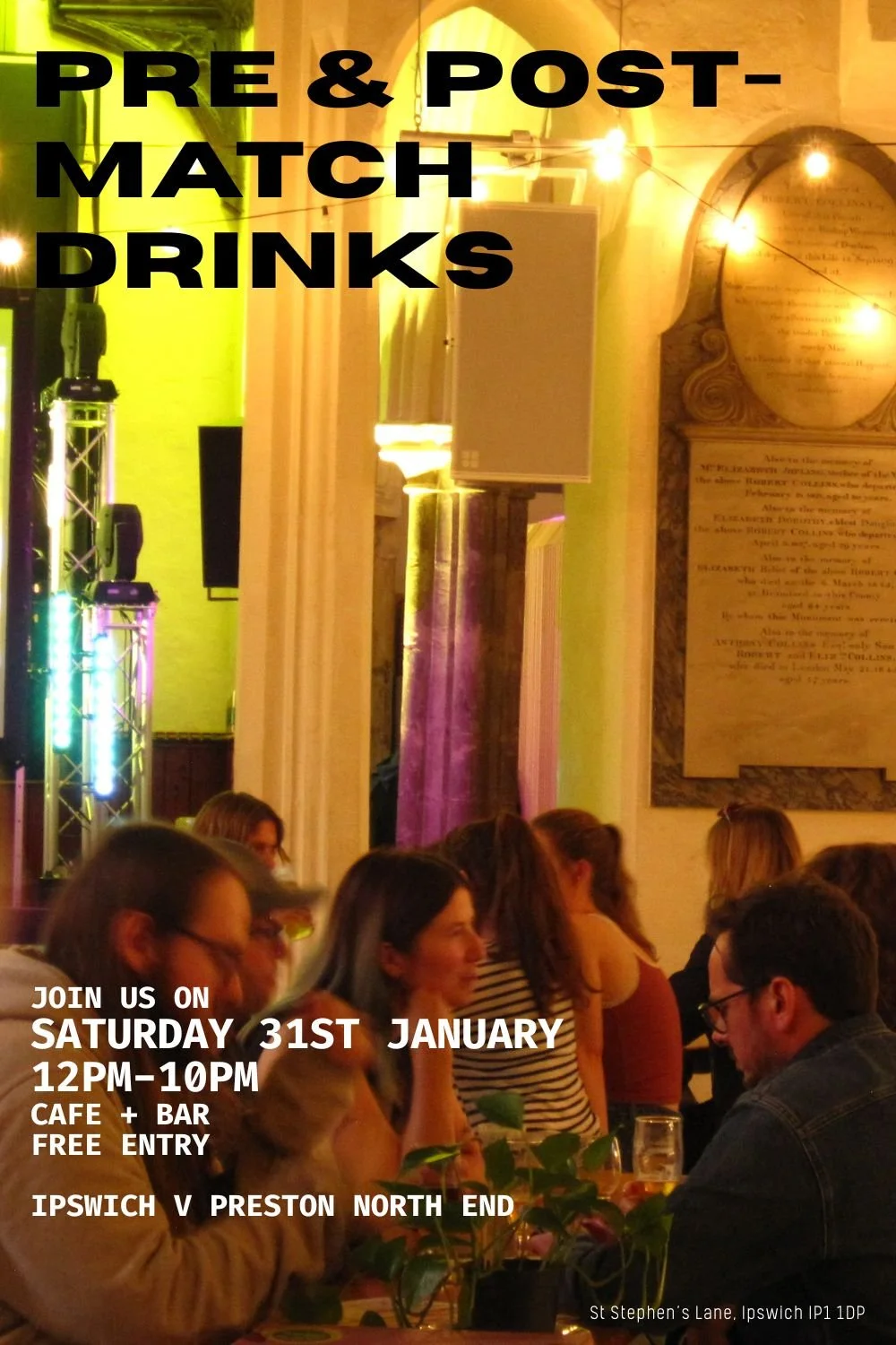 Bez warmup DJ Set and Pre and Post Match Drinks — Brighten The Corners