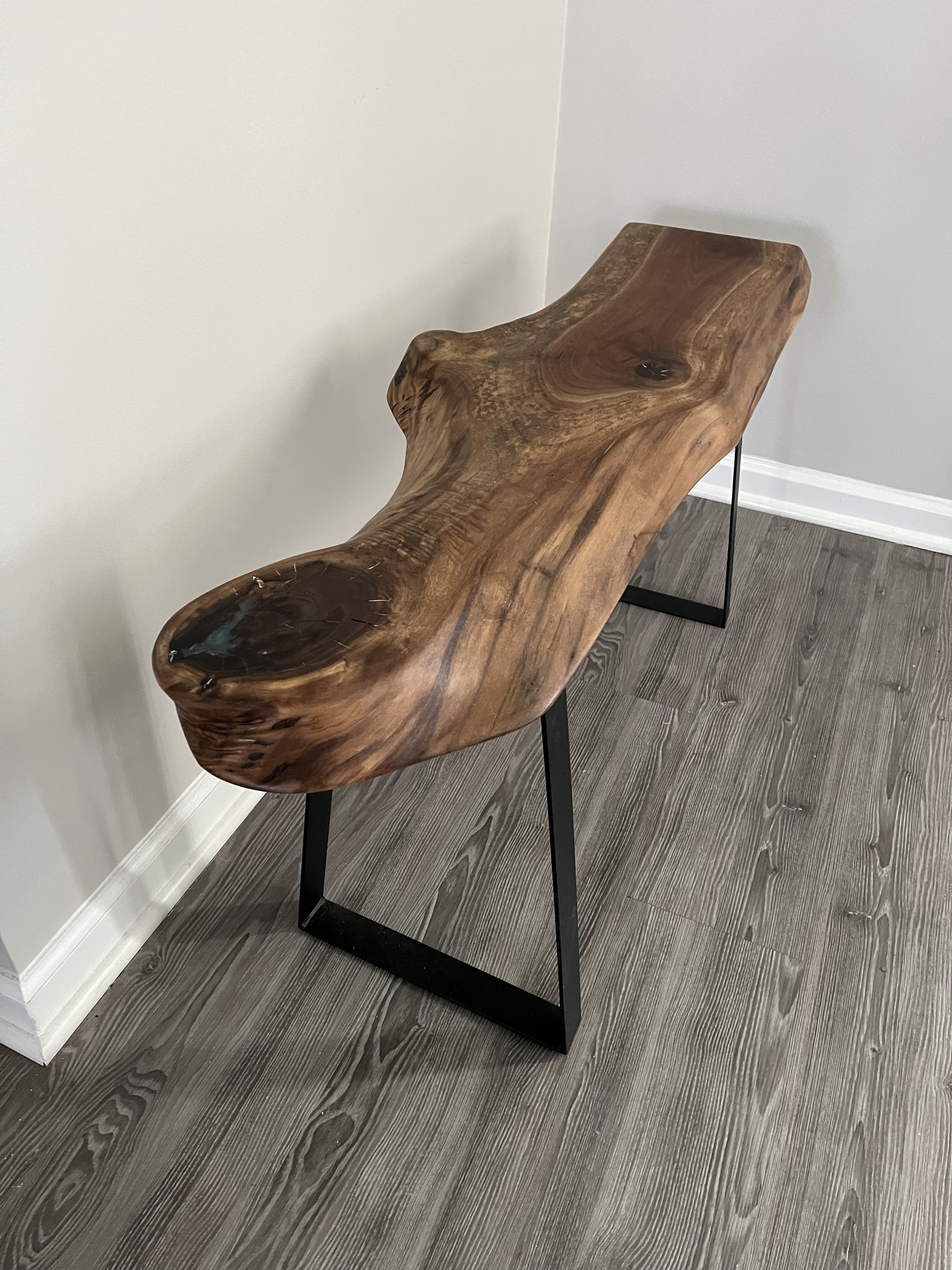 Live Edge Epoxy Entryway Bench