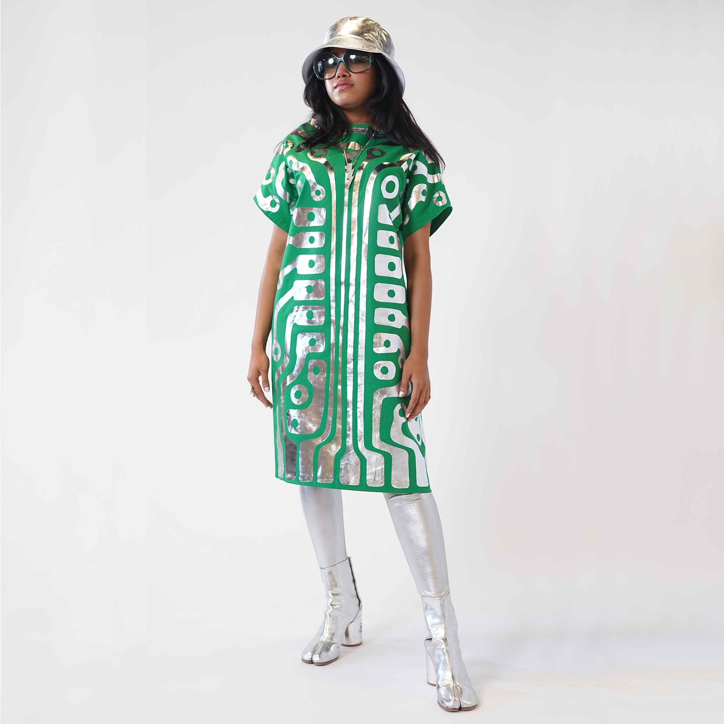 Model wearing Kelly Heaton's Circuit Icon dress