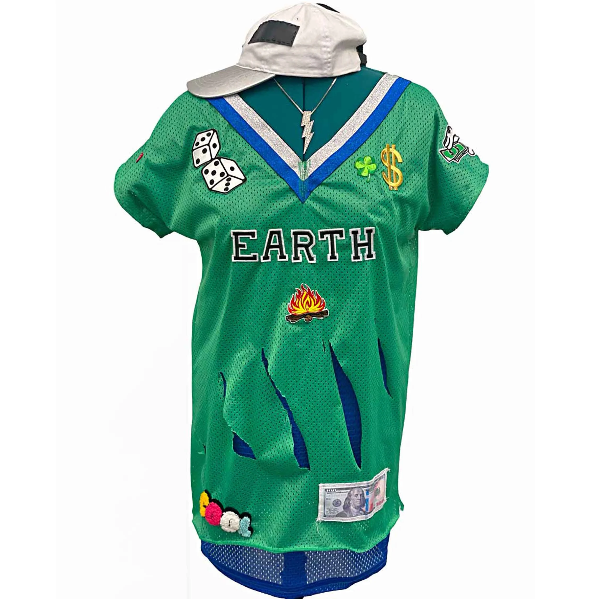 A torn-up urban jersey for people who play on team Earth