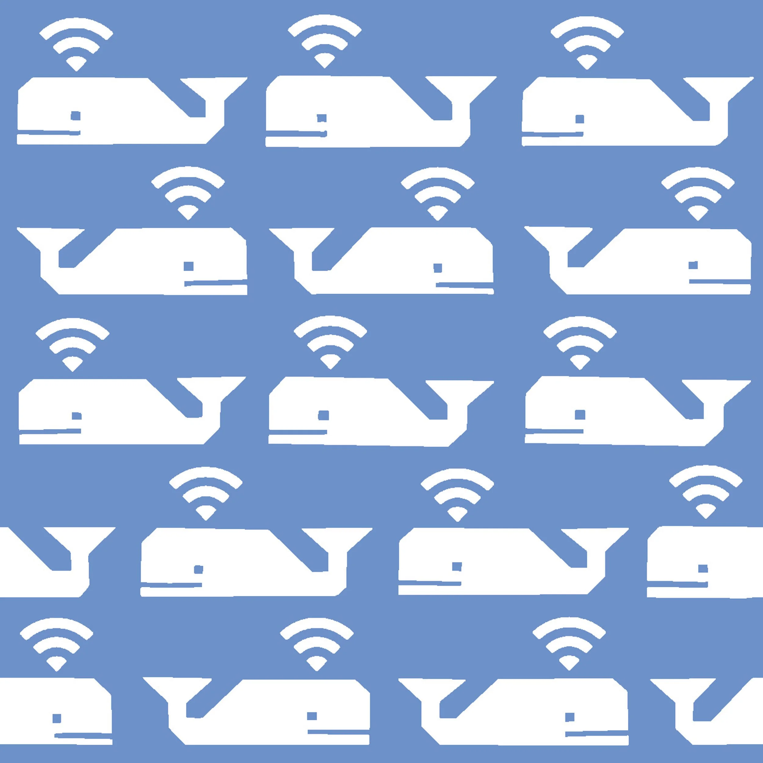 Kelly Heaton's playful preppy whale and wifi textile design