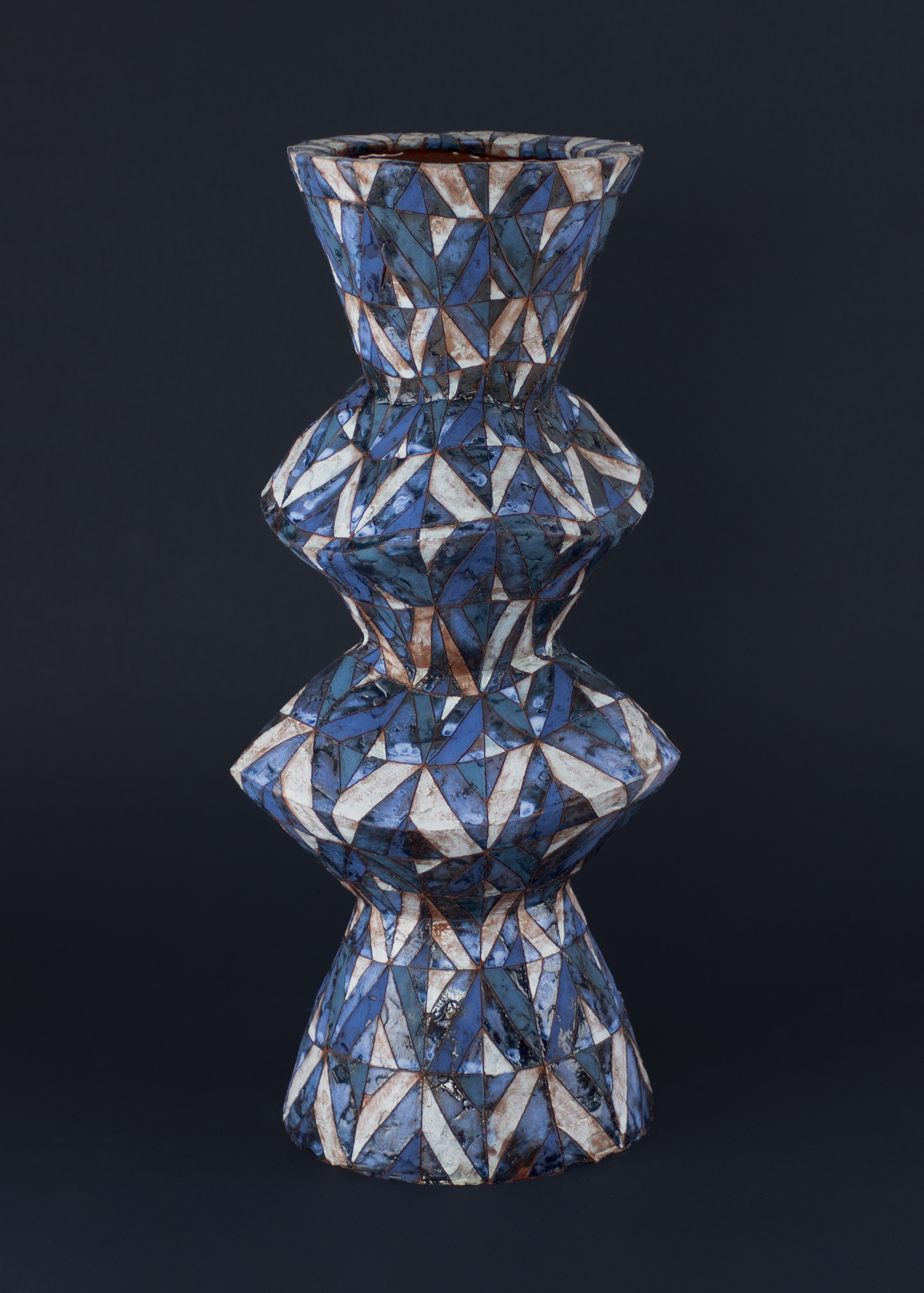 Vessel, 18" x 8" x 8", Terra Cotta, Terra Sigillata, Underglaze, Glaze