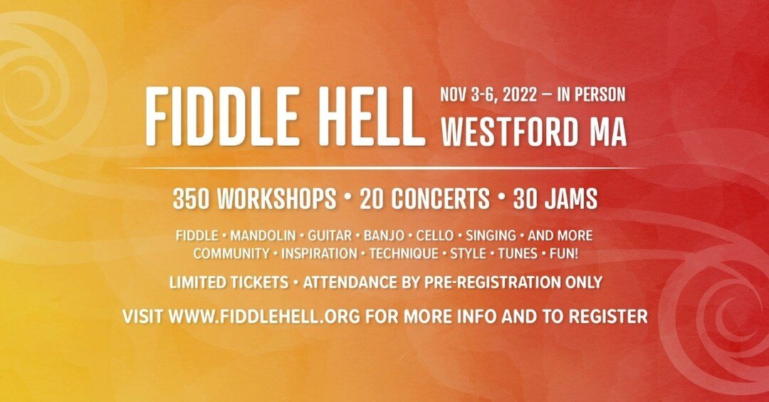 I'm THRILLED to partner with Fiddle Hell is November 3-6 in Westford, MA. The event has 20 concerts, 32 jams, and a whopping 360 workshops. With four cello faculty, this is the greatest fall workshop for folk styles for cellists available ANYWHERE. S