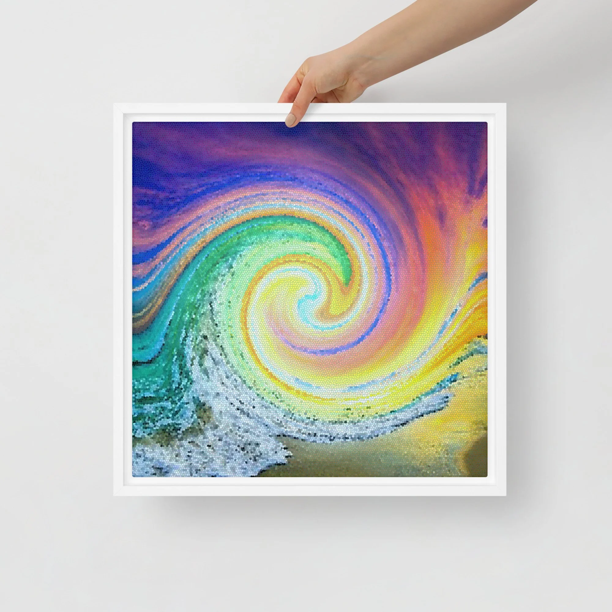 vibrant abstract ocean wall art