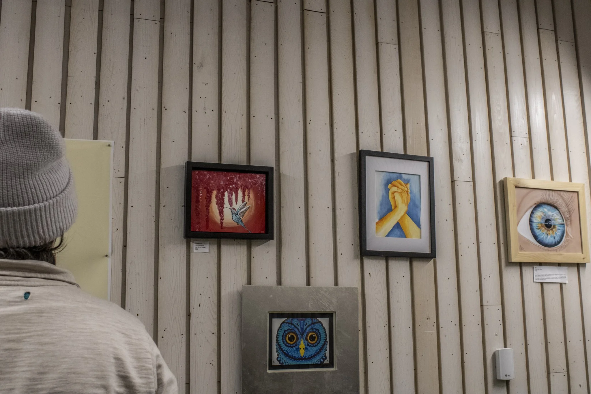 Various artworks from the Inside Vision show at the opening in the Emery Arts Center on Feb. 12, 2026.