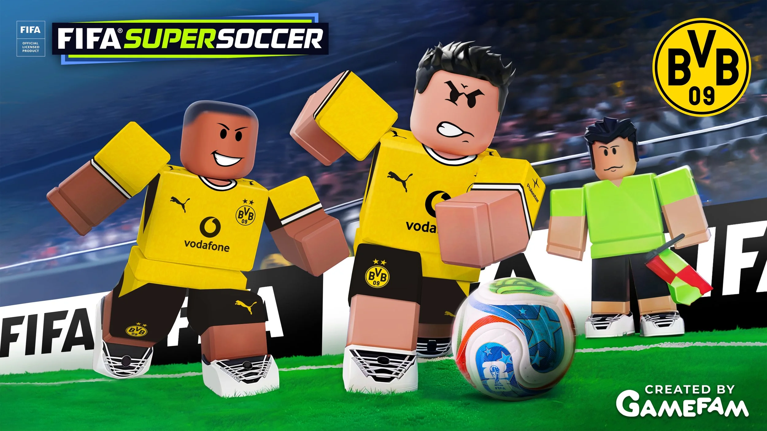 BORUSSIA DORTMUND AND GAMEFAM DEBUT NEW 2026/27 KITS IN FIFA SUPER SOCCER ON ROBLOX