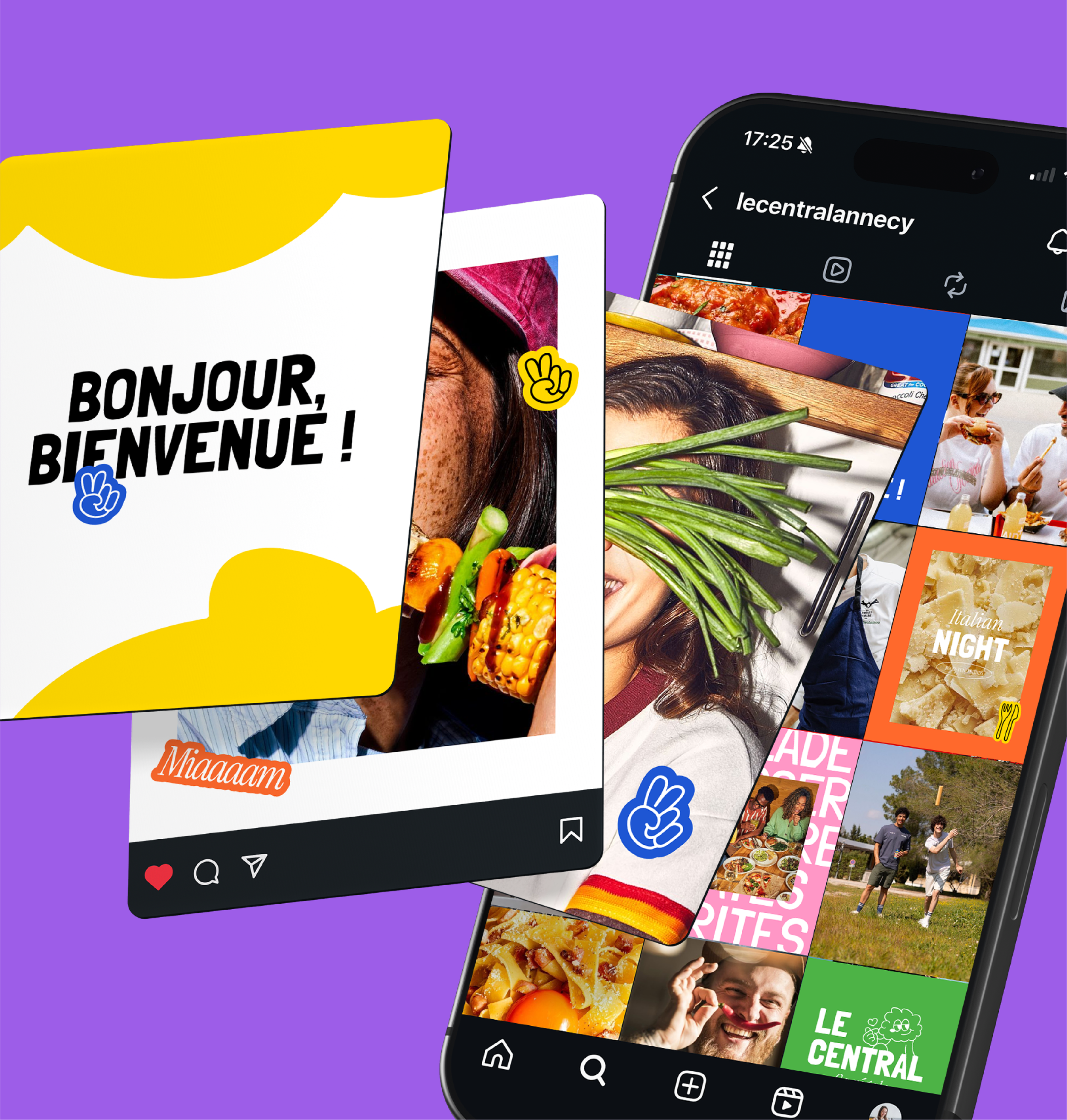 Post et feed Instagram du restaurant Le Central à Annecy