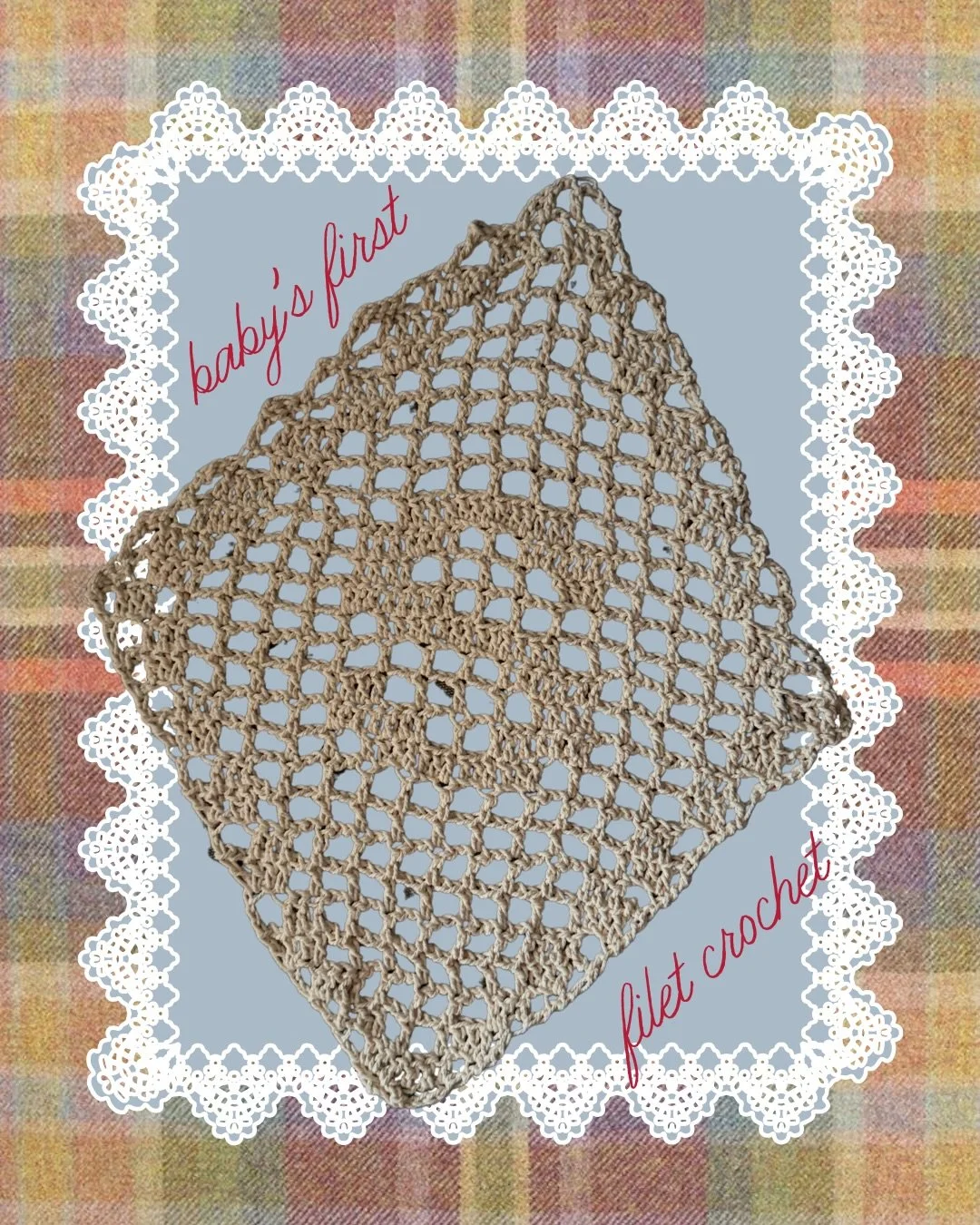 this deserved a spot on the grid 🎠 filet crochet has been a long time goal of mine, one that i put off because i was convinced it was hard. guess what! it&rsquo;s SO learnable. i&rsquo;m off to a running start with oodles of inspiration and momentum