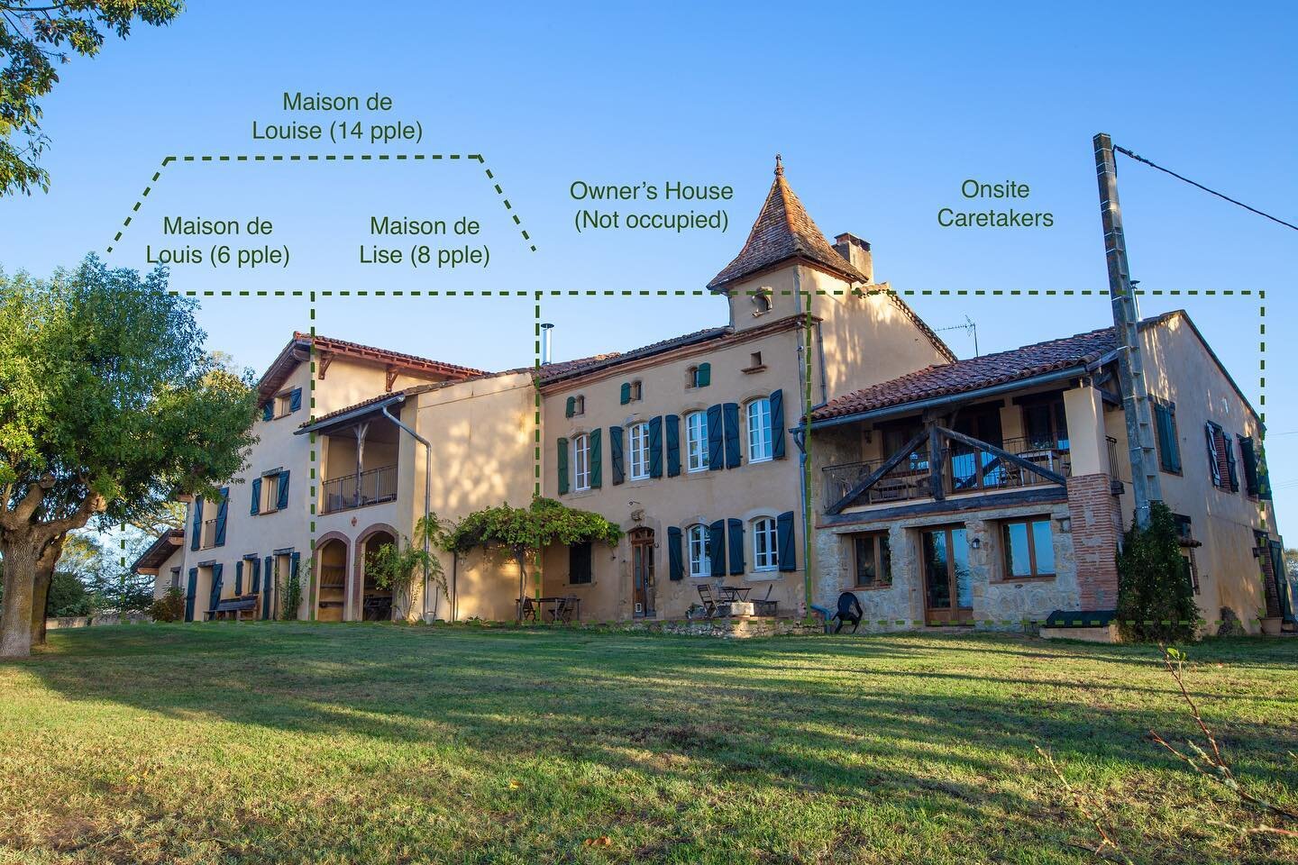 To better understand the domain, we made this chart! We can currently host up to 14 people at Le Domaine de Manzac.

#manzac #domainedemanzac