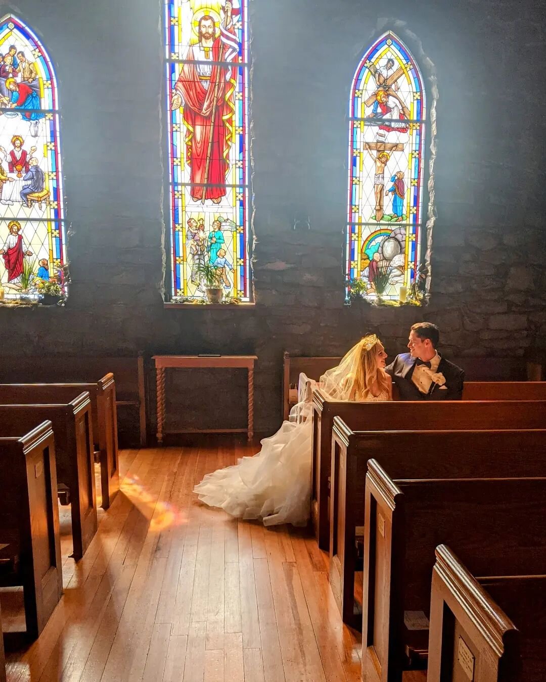 A quiet moment, in a sanctuary of peace. 🤍
*Vanessa &amp; Jonathan 4-22-22*

✨

👰@nessabutter 
Insta Photo@belle.soiree
📷 @ryanbumgarnerphoto
💐@flowergalleryofasheville
💒 @gracechurchavl
Dress @eveofmilady
#bellesoireeasheville 
#bellesoiree
#as